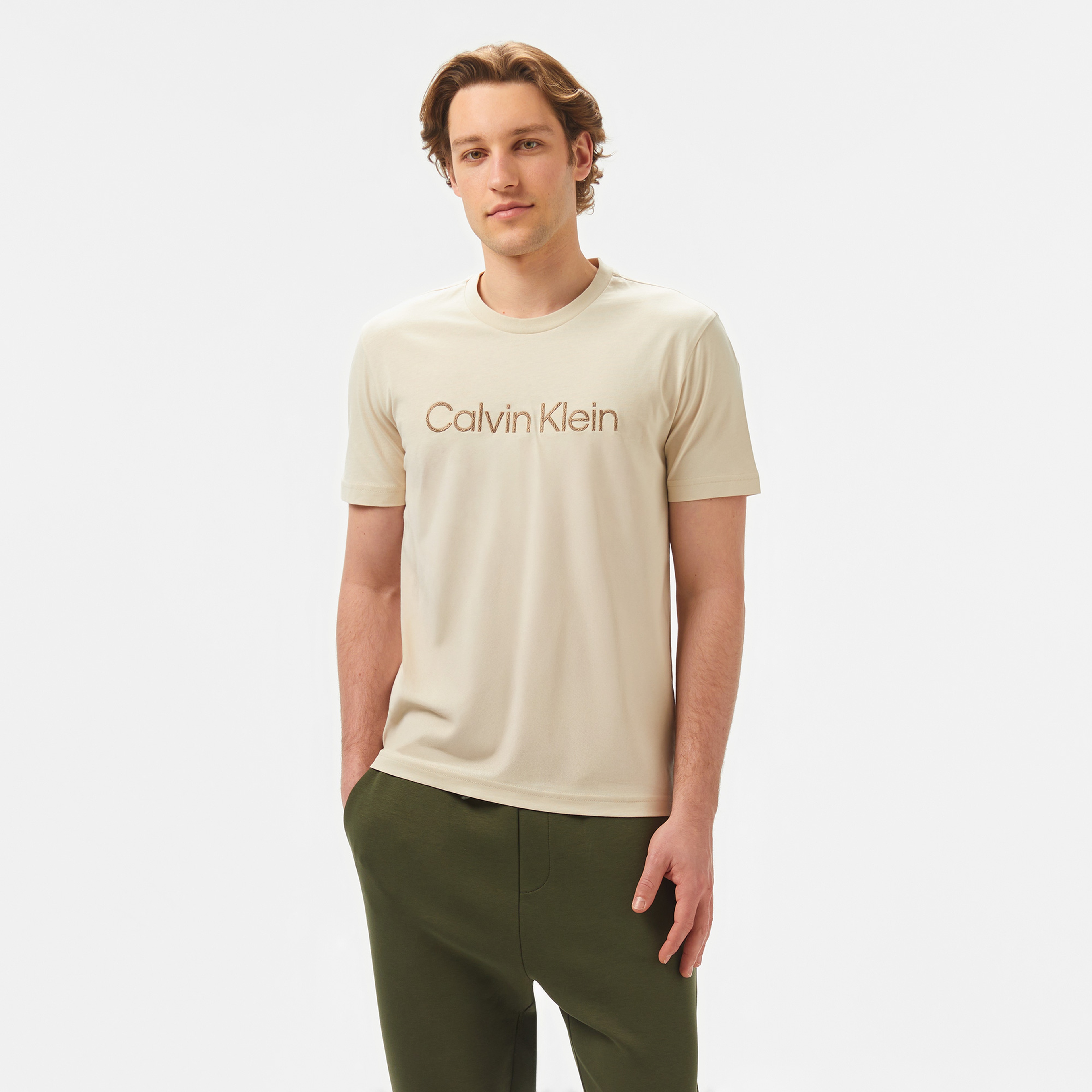Calvin Klein Erkek Gri T-Shirt