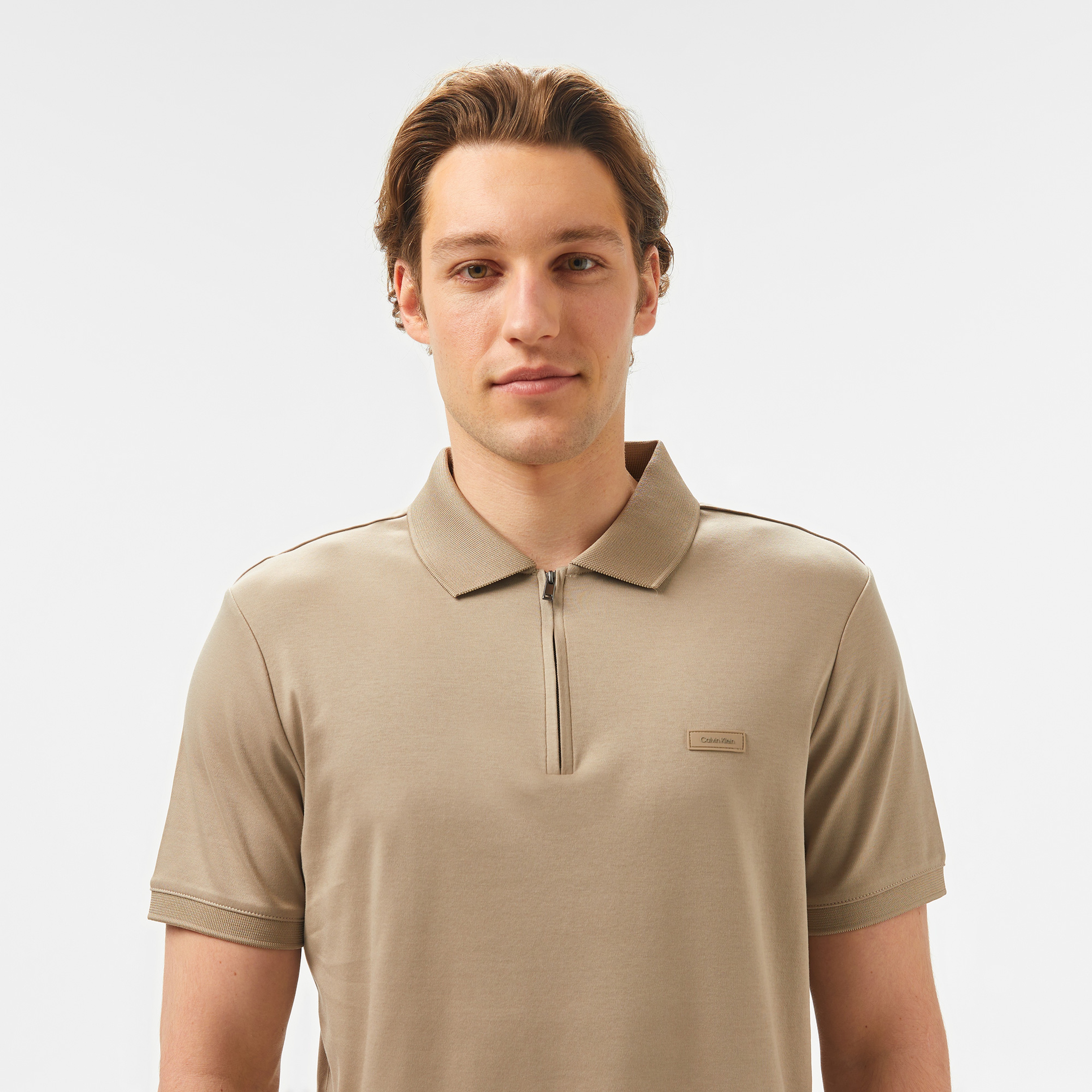 Calvin Klein Erkek Haki Polo