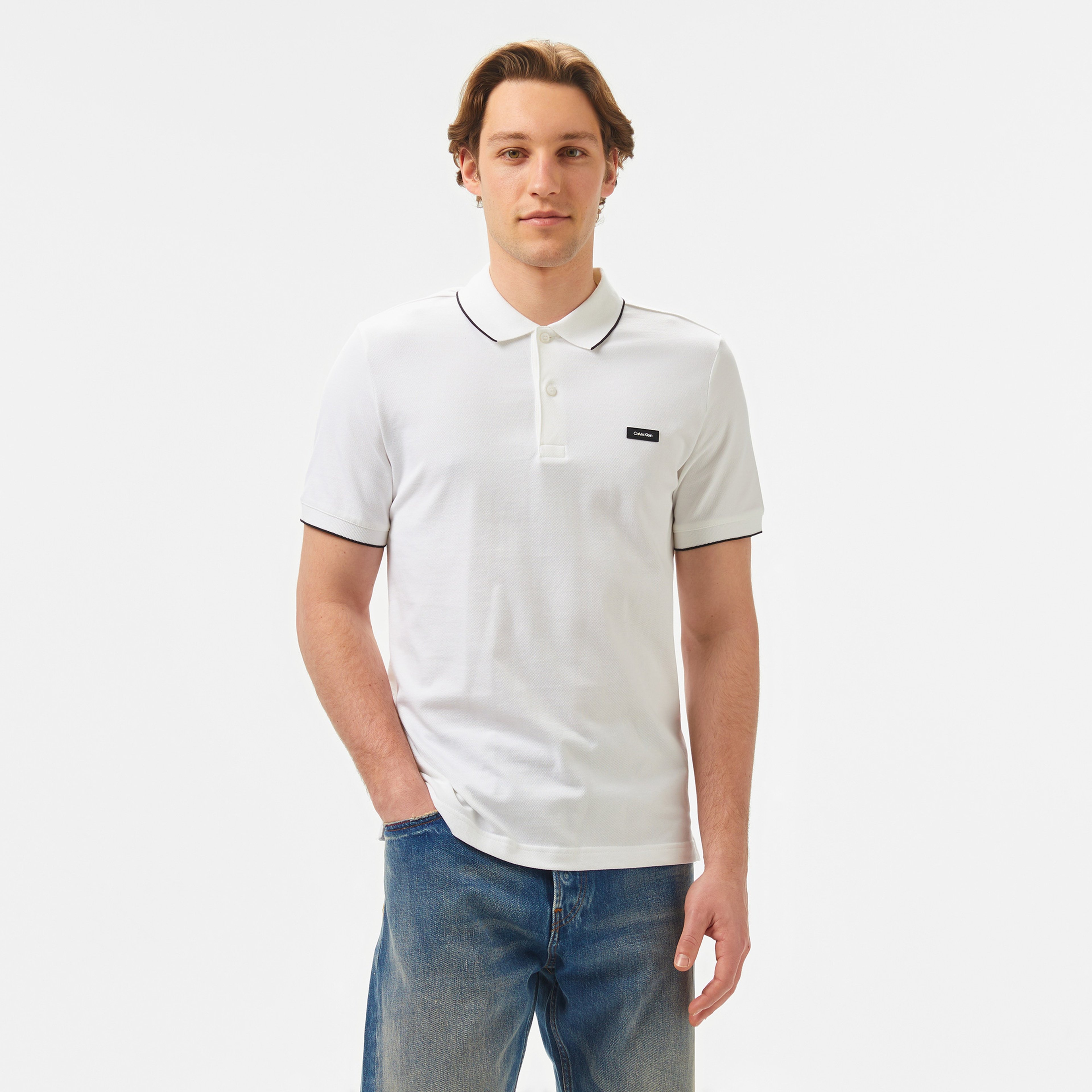 Calvin Klein Erkek Beyaz Polo