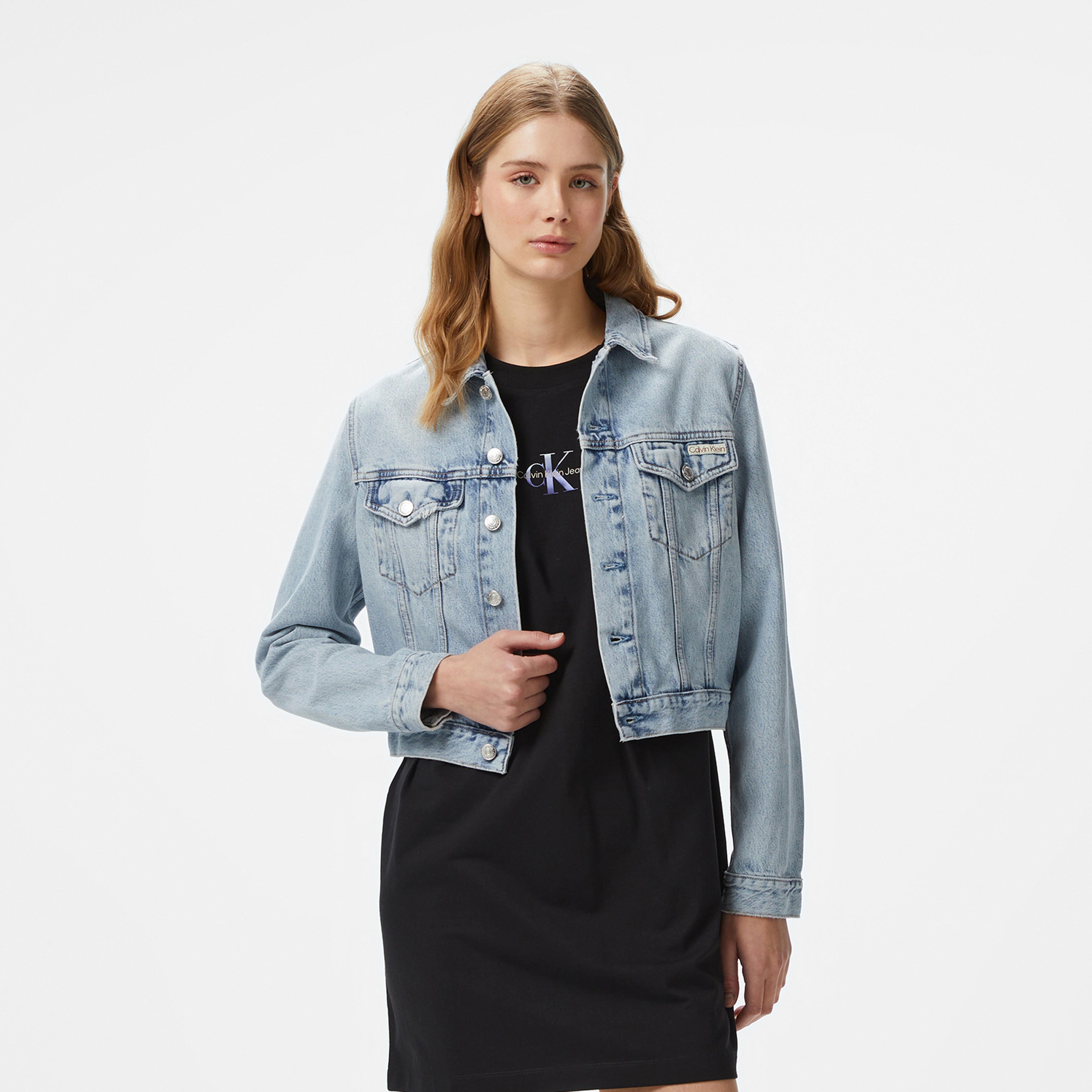 Calvin Klein Cropped 90'S Denim Jaet Kadın Mavi Ceket