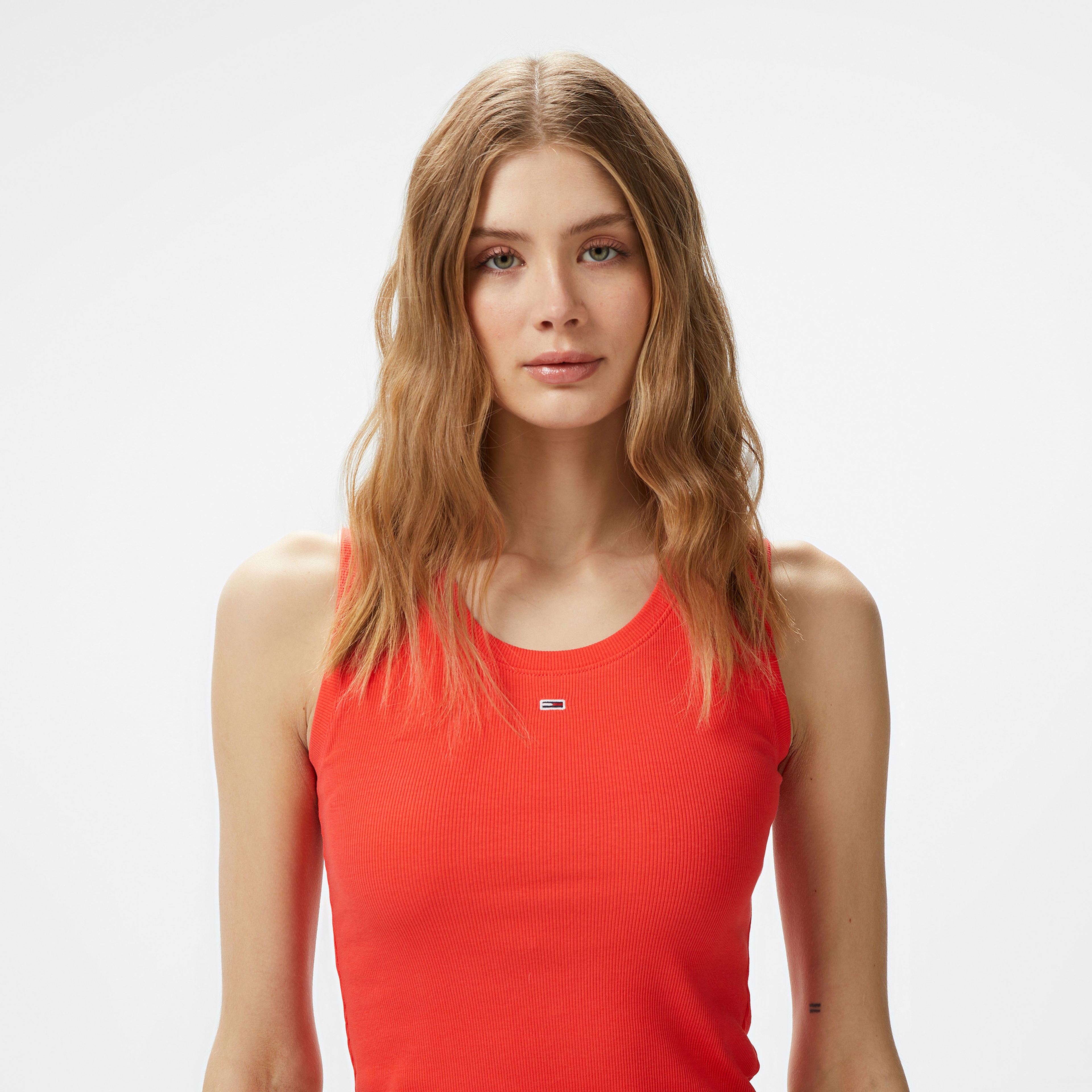 Tommy Jeans Essential Rib Tank Ext Kadın Turuncu T-Shirt