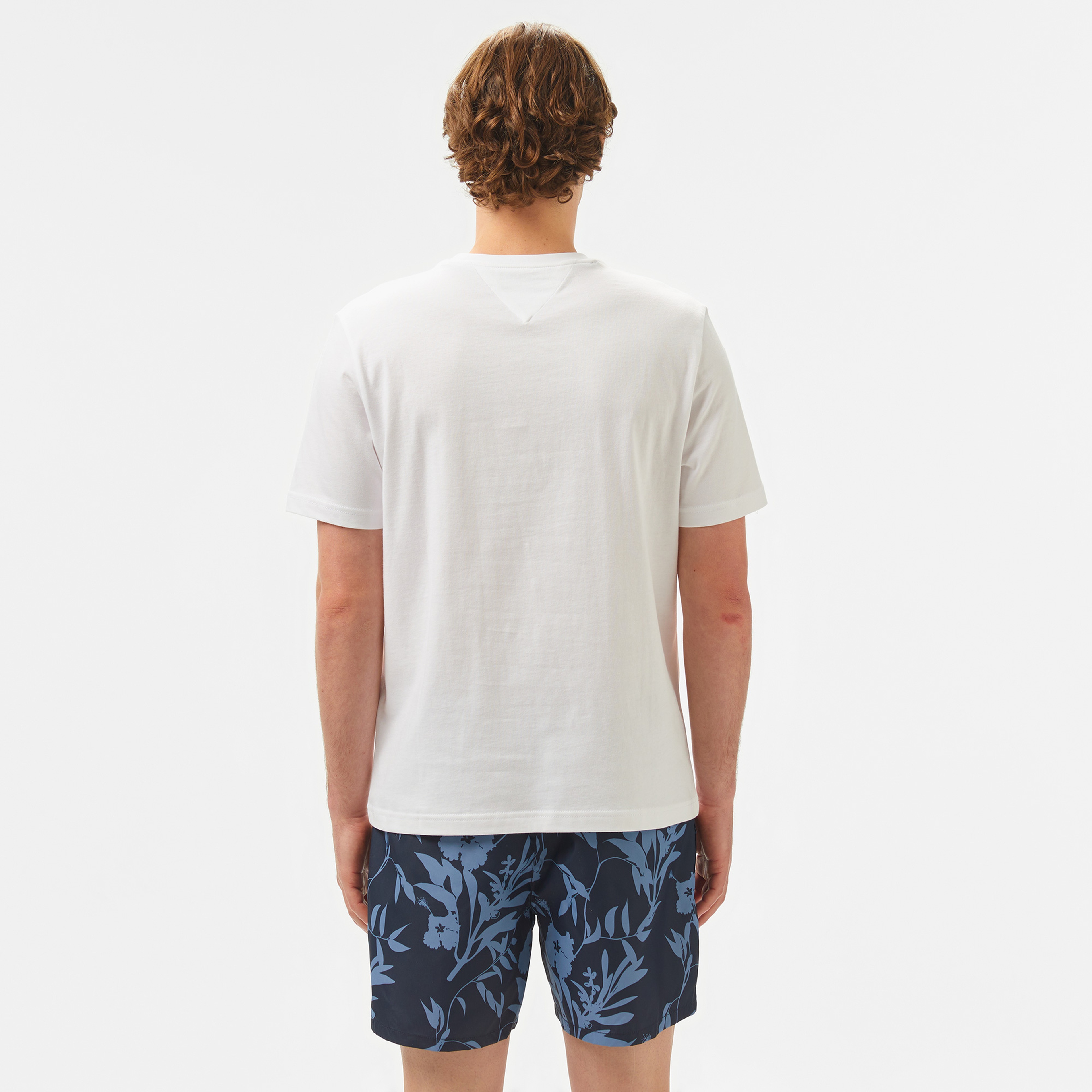 Tommy Hilfiger Embroidery Logo Erkek Beyaz T-Shirt