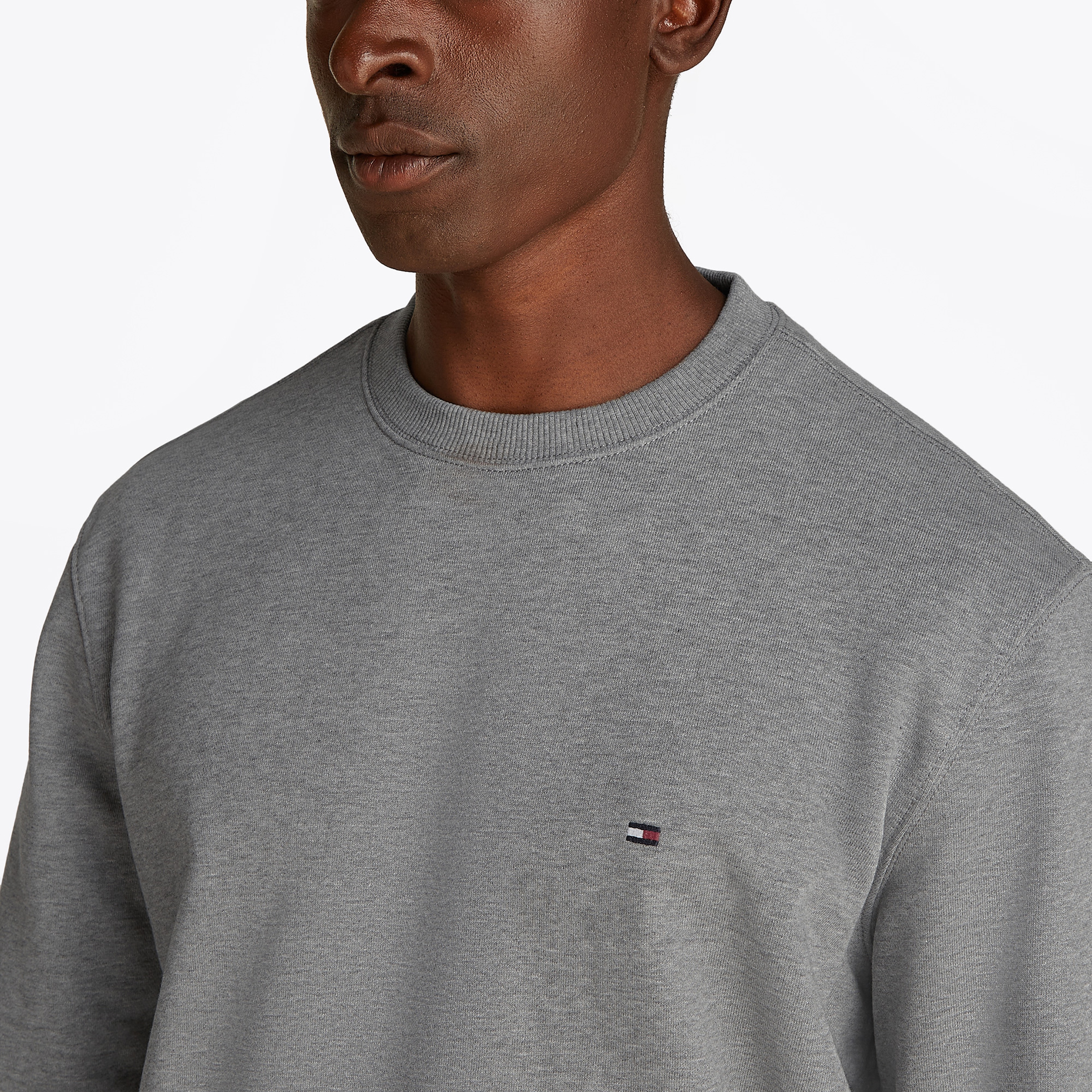 Tommy Hilfiger Essential Terry Crewneck Erkek Gri Sweatshirt