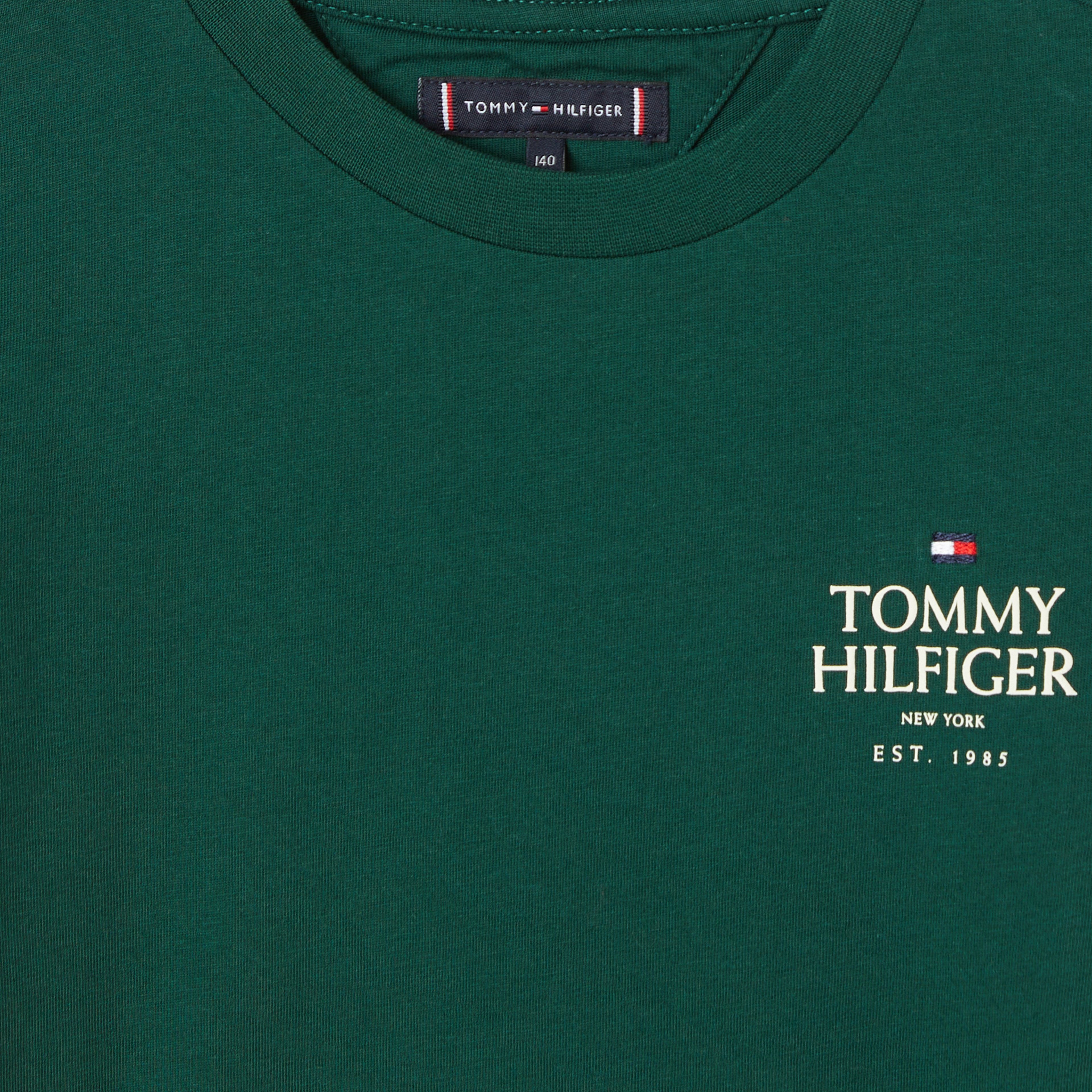 Tommy Hilfiger Logo Puff Print Çocuk Yeşil T-Shirt