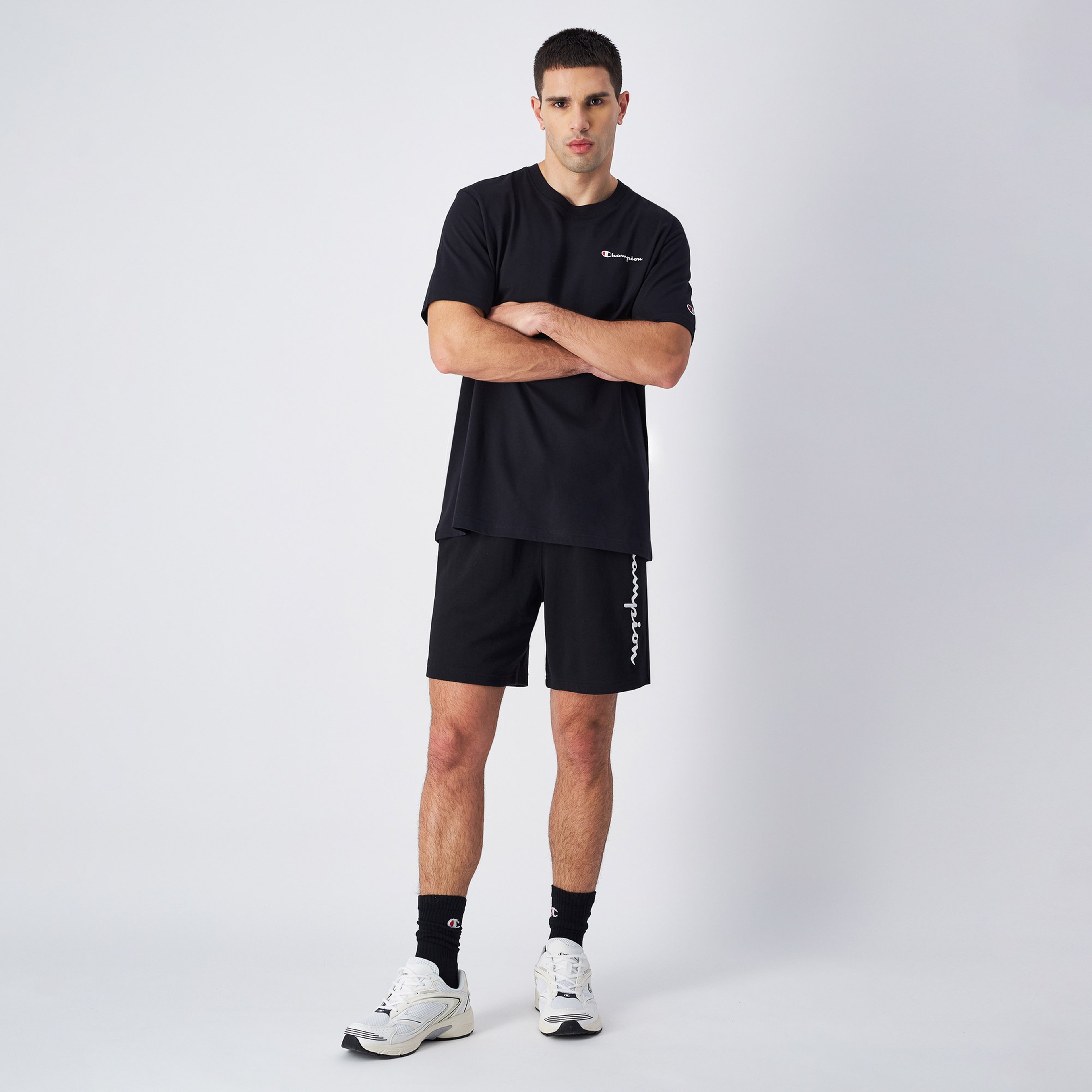 Champion Icons SS Erkek Siyah T-Shirt
