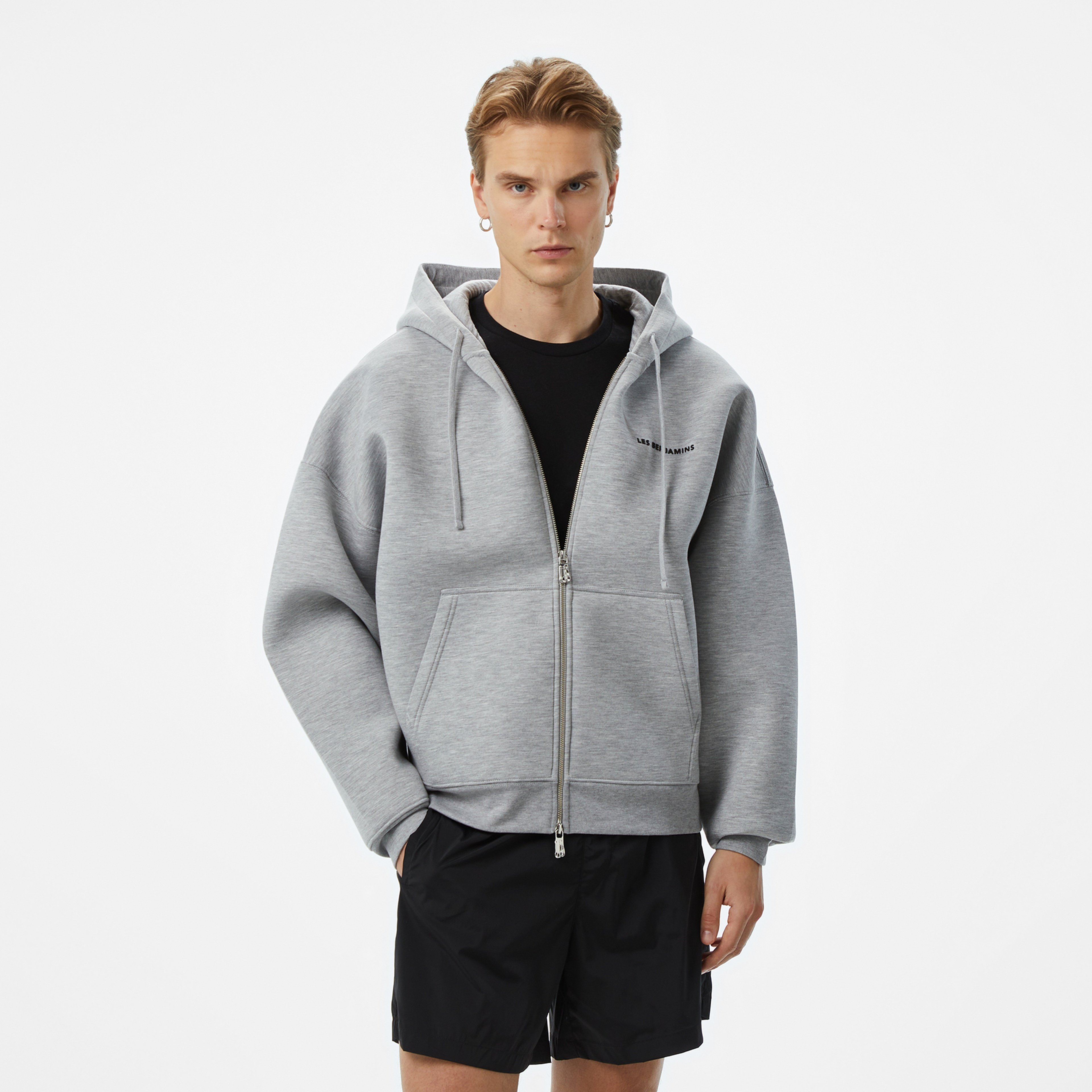 Les Benjamins 401 Zipped Unisex Gri Sweatshirt
