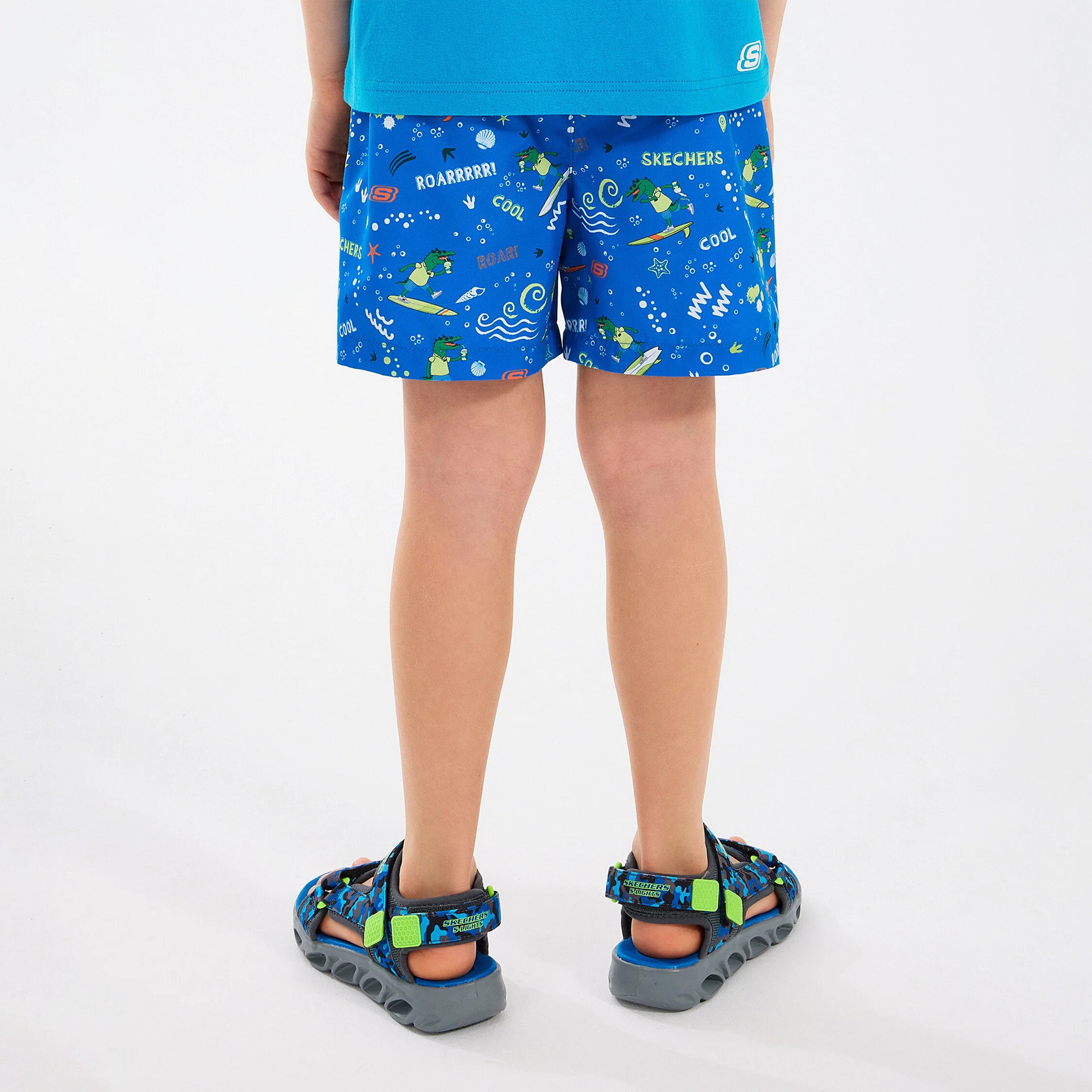 Skechers B5 Inch Allover Print Çocuk Mavi Mayo