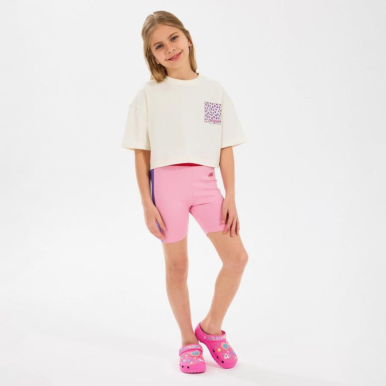 Skechers Graphic Cropped Çocuk Bej T-Shirt