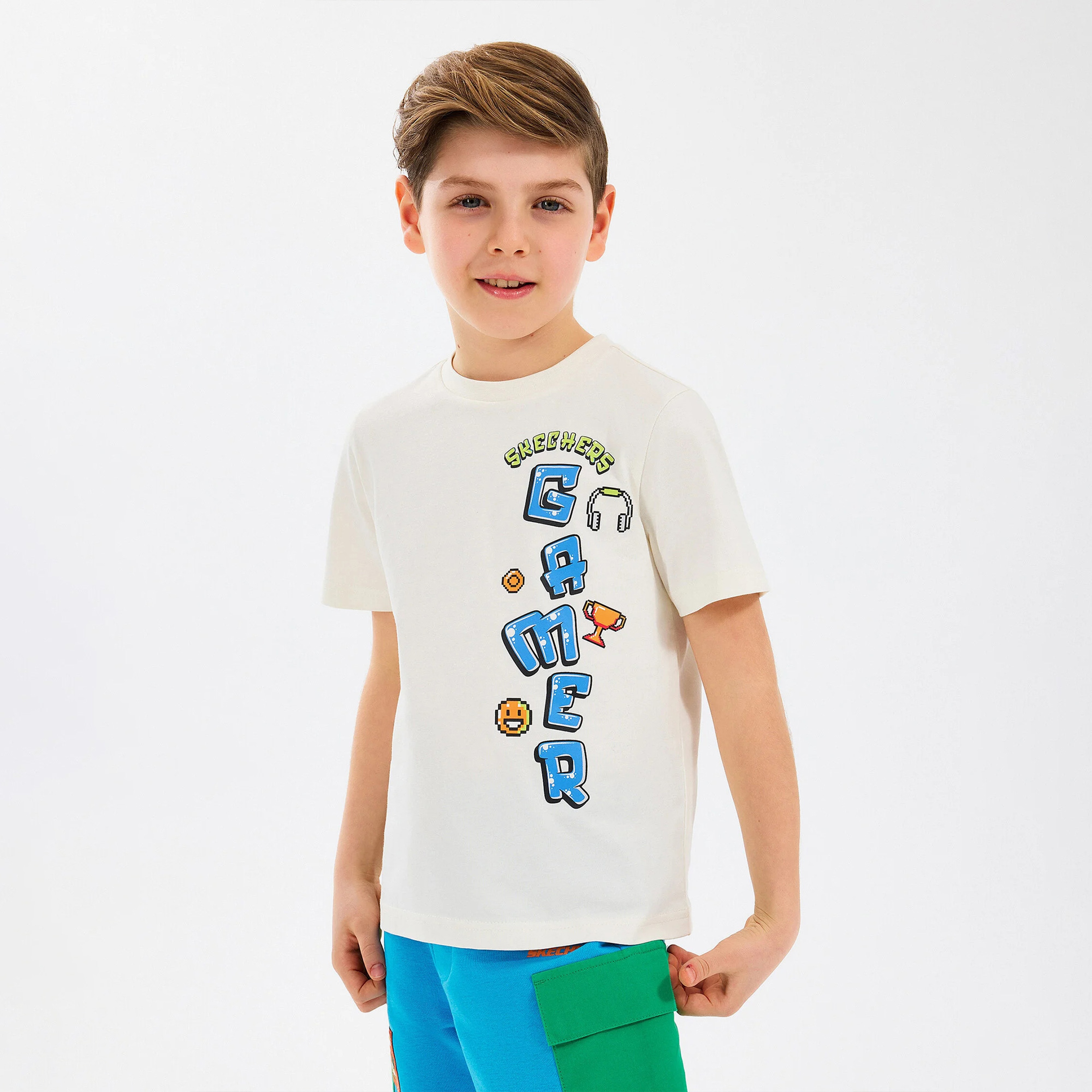 Skechers Graphic Çocuk Beyaz T-Shirt