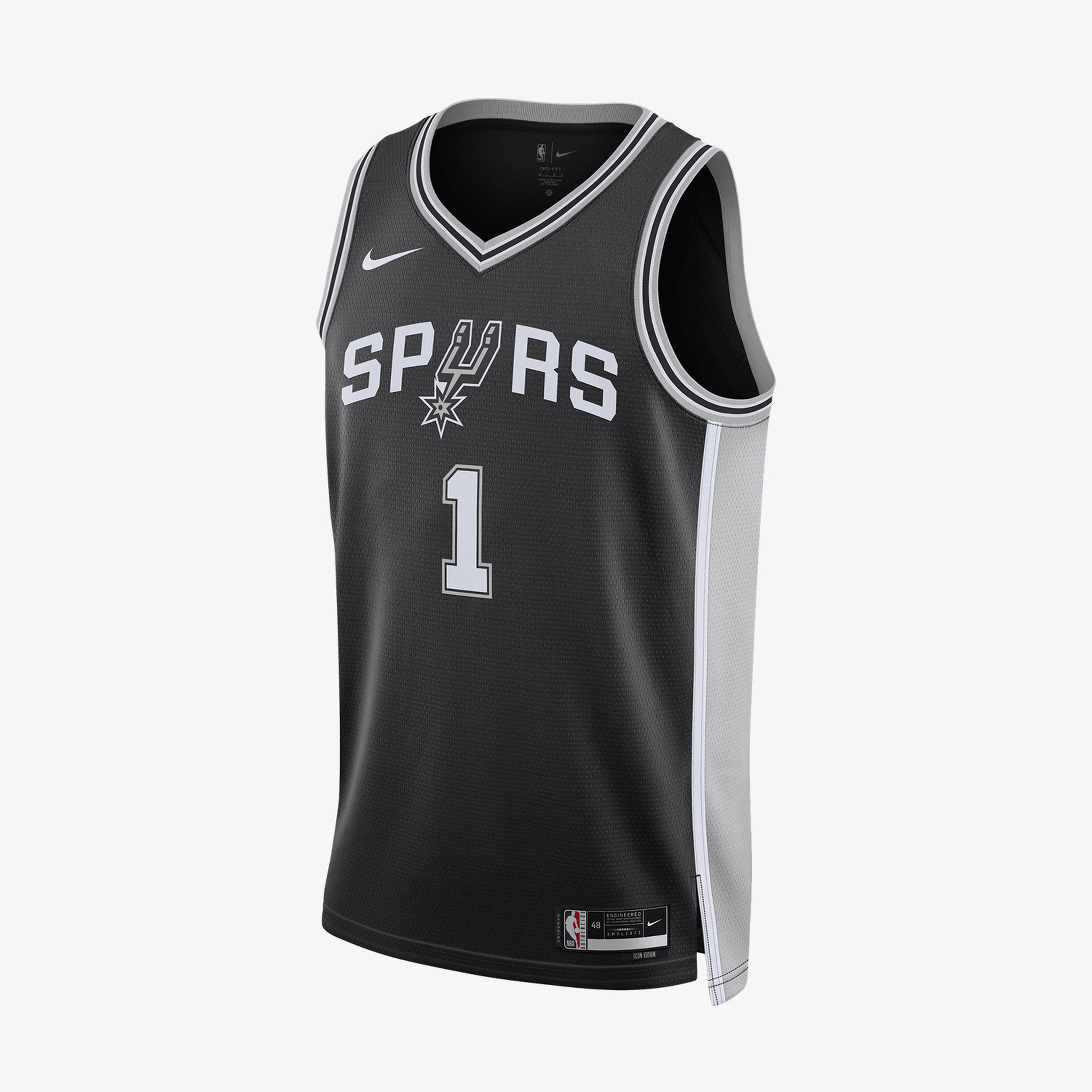 Nike San Antonio Spurs Icon Edition 2022/23 Dri-FIT Erkek Siyah Forma