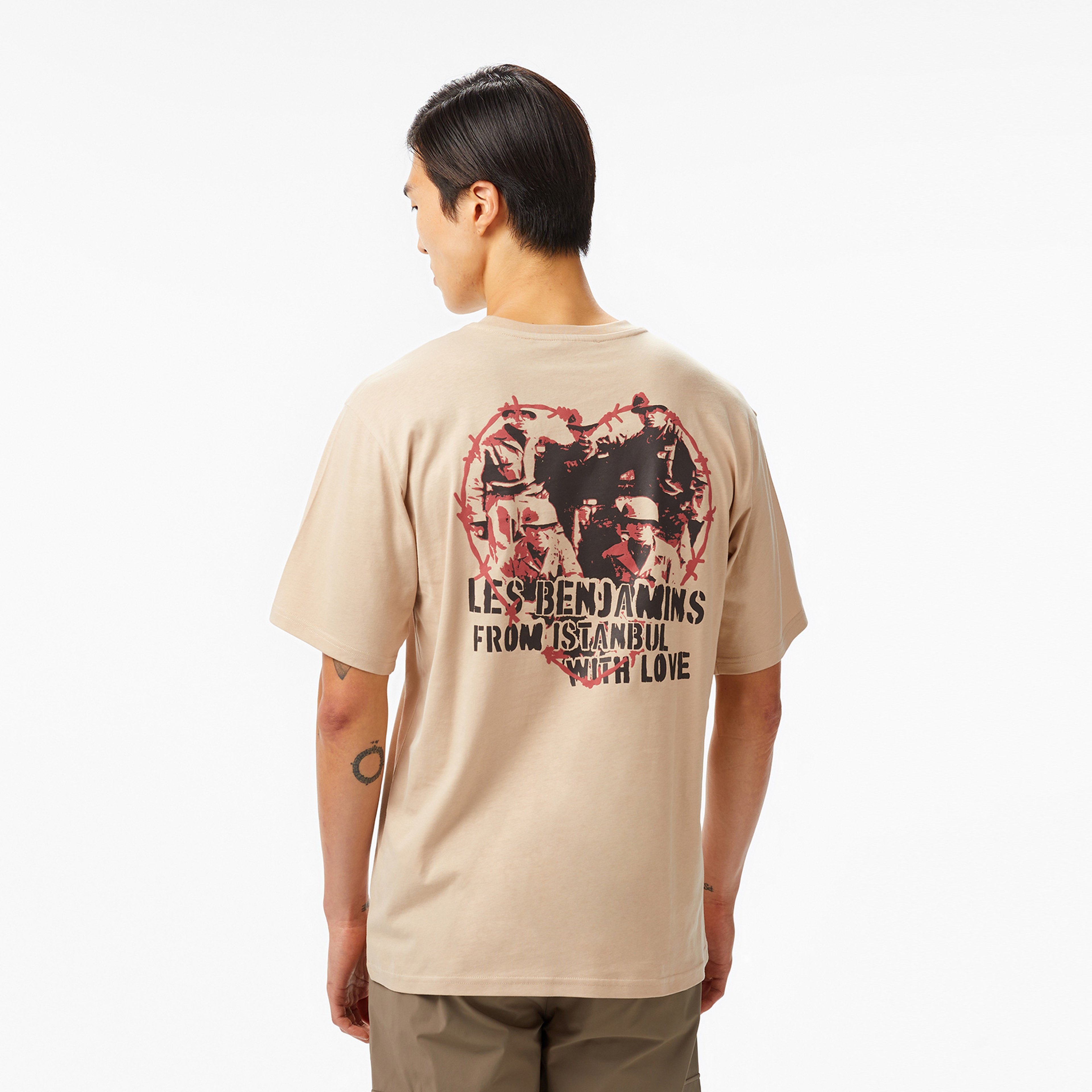 Les Benjamins Erkek Bej T-Shirt