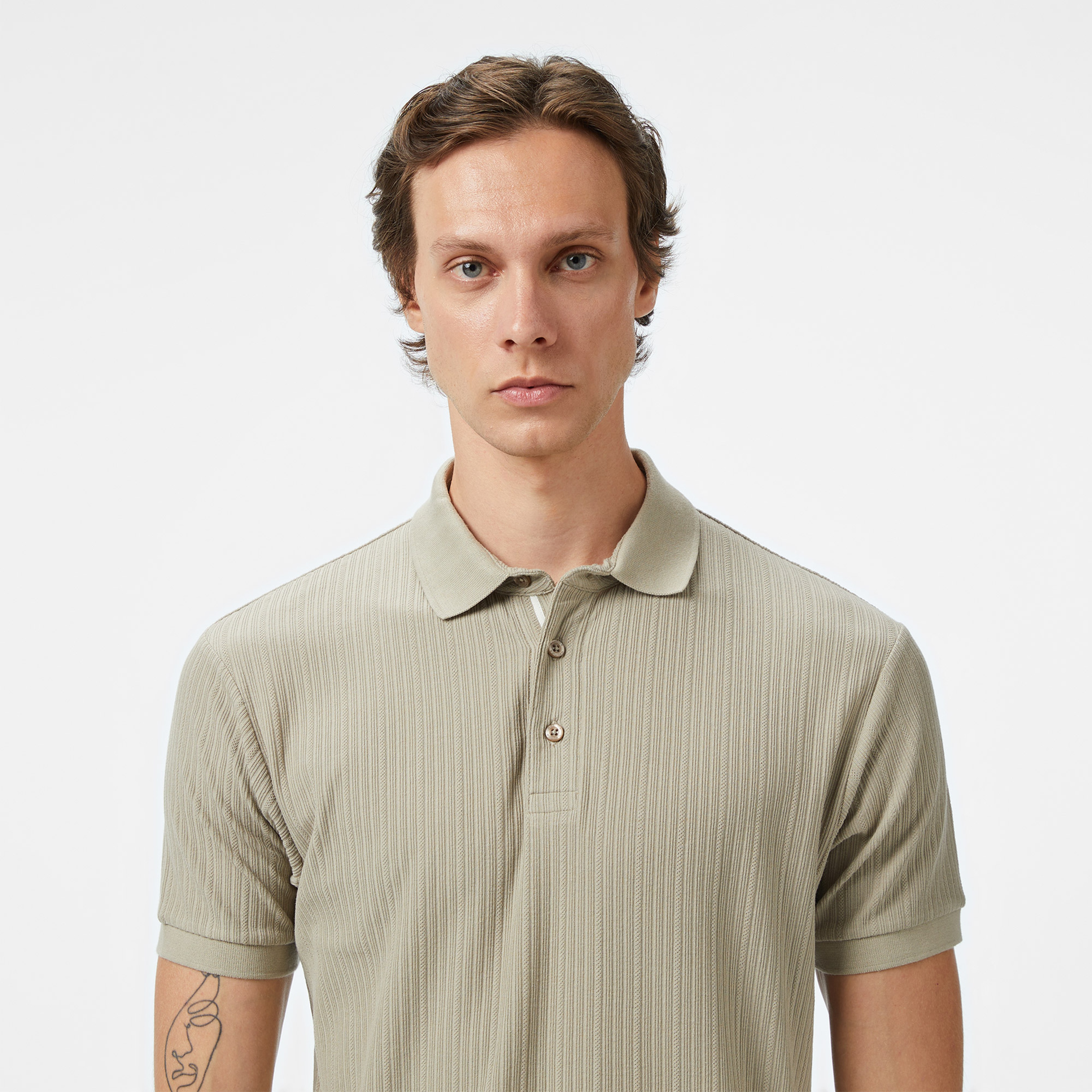Nautica Erkek Bej Regular Fit Polo Yaka T-Shirt