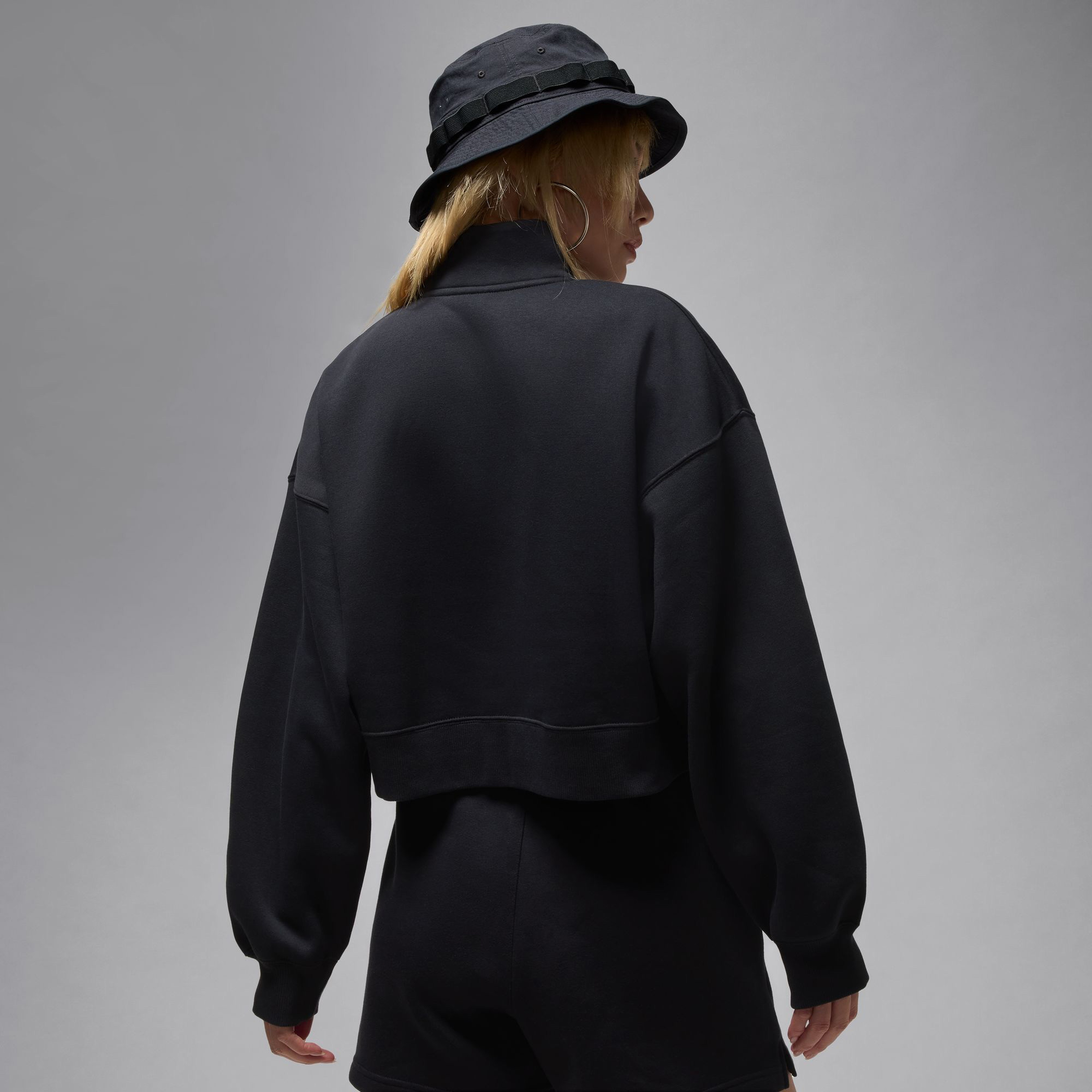 Jordan Brooklyn Fleece 1/4 Fermuarlı Kadın Siyah Sweatshirt