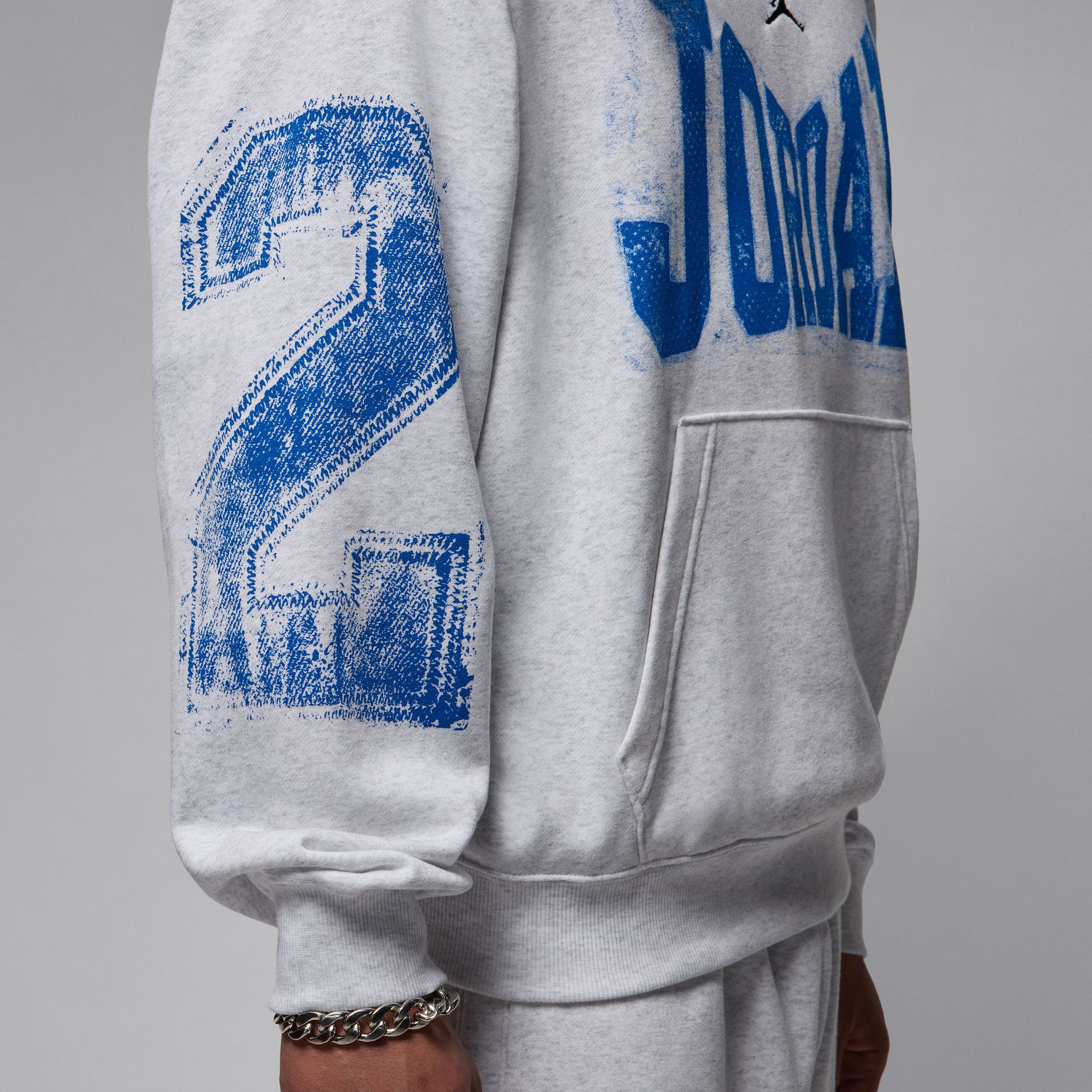 Jordan Brooklyn College Erkek Gri Hoodie