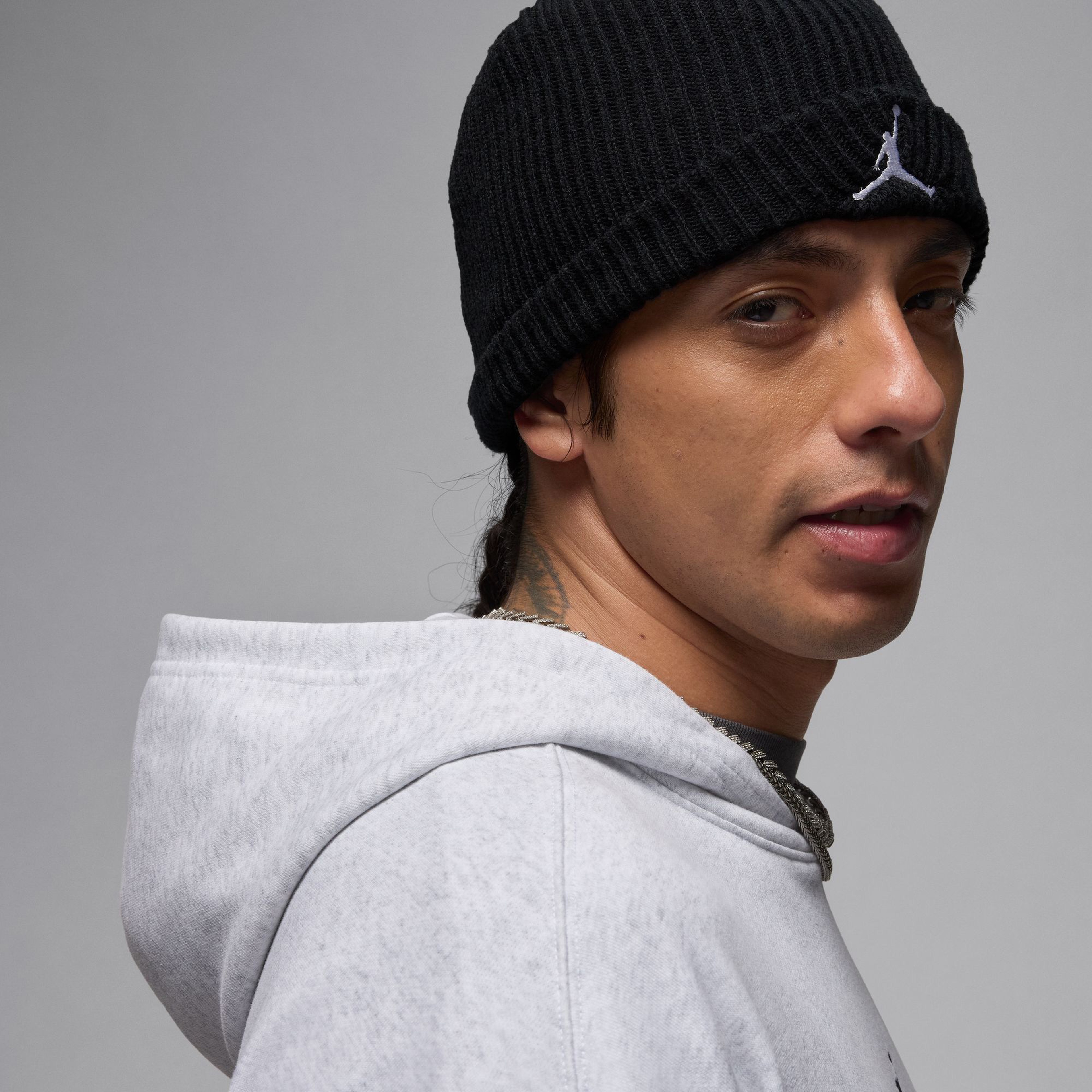 Jordan Brooklyn College Erkek Gri Hoodie