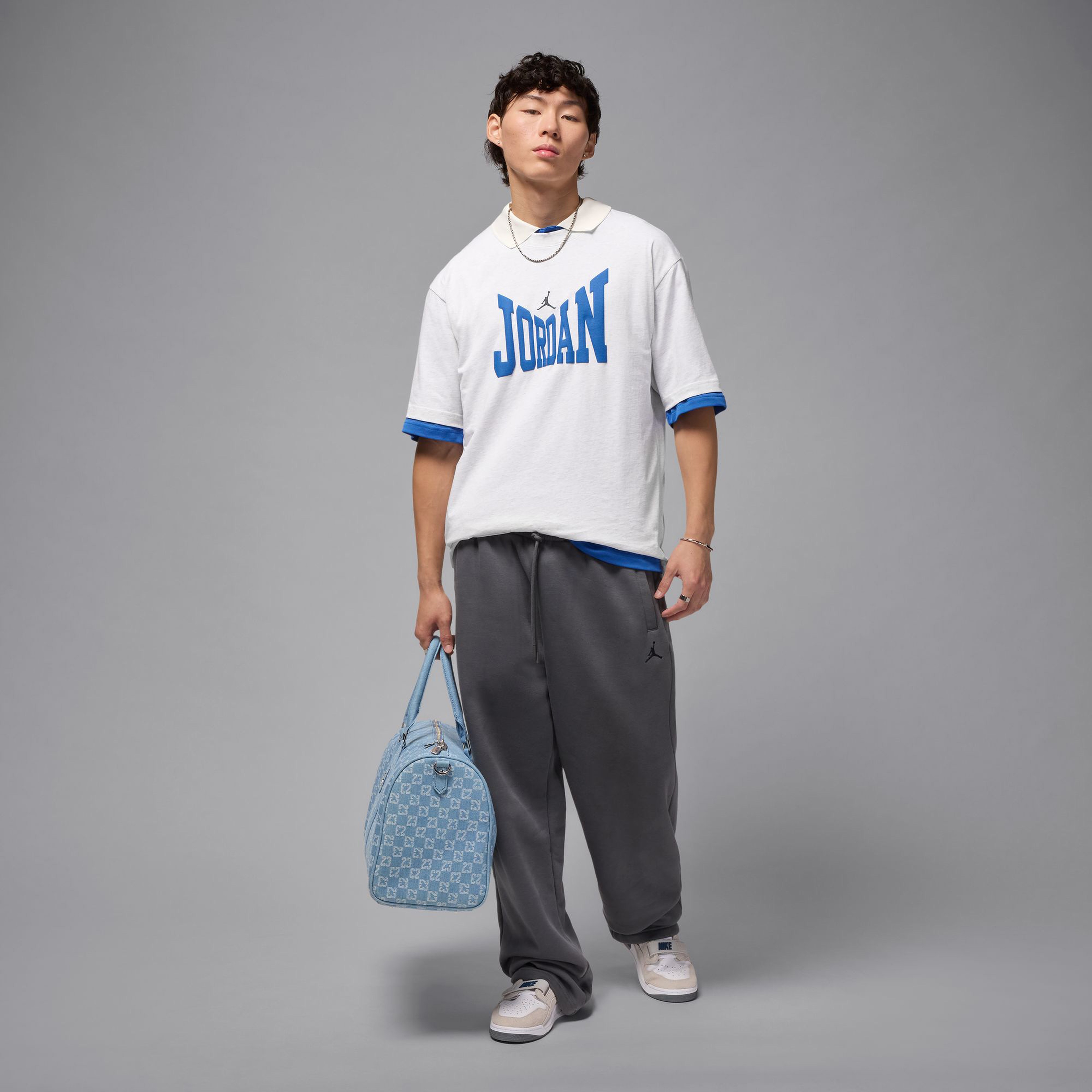 Jordan Brooklyn Erkek Gri T-Shirt