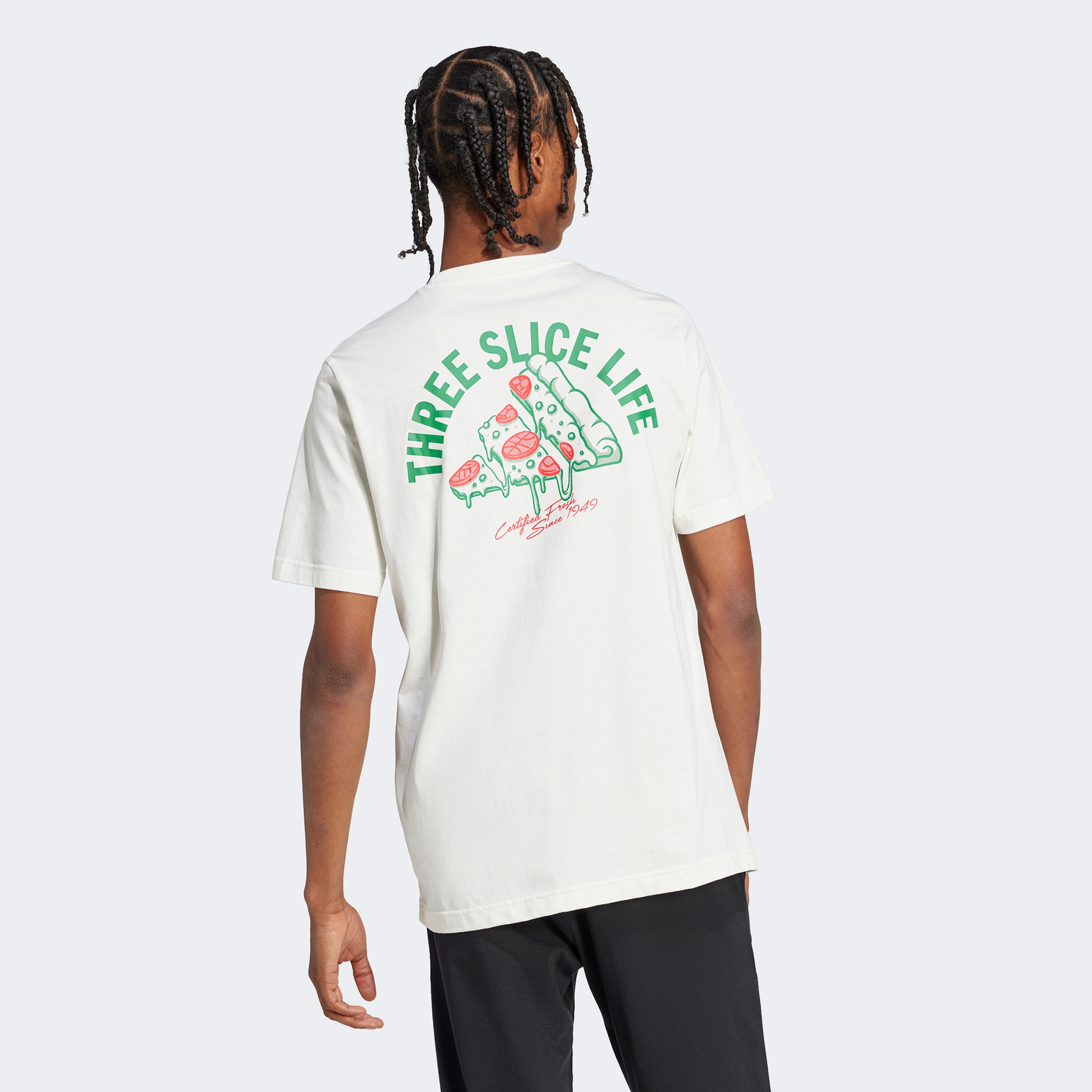 adidas L Pizza Erkek Beyaz T-Shirt