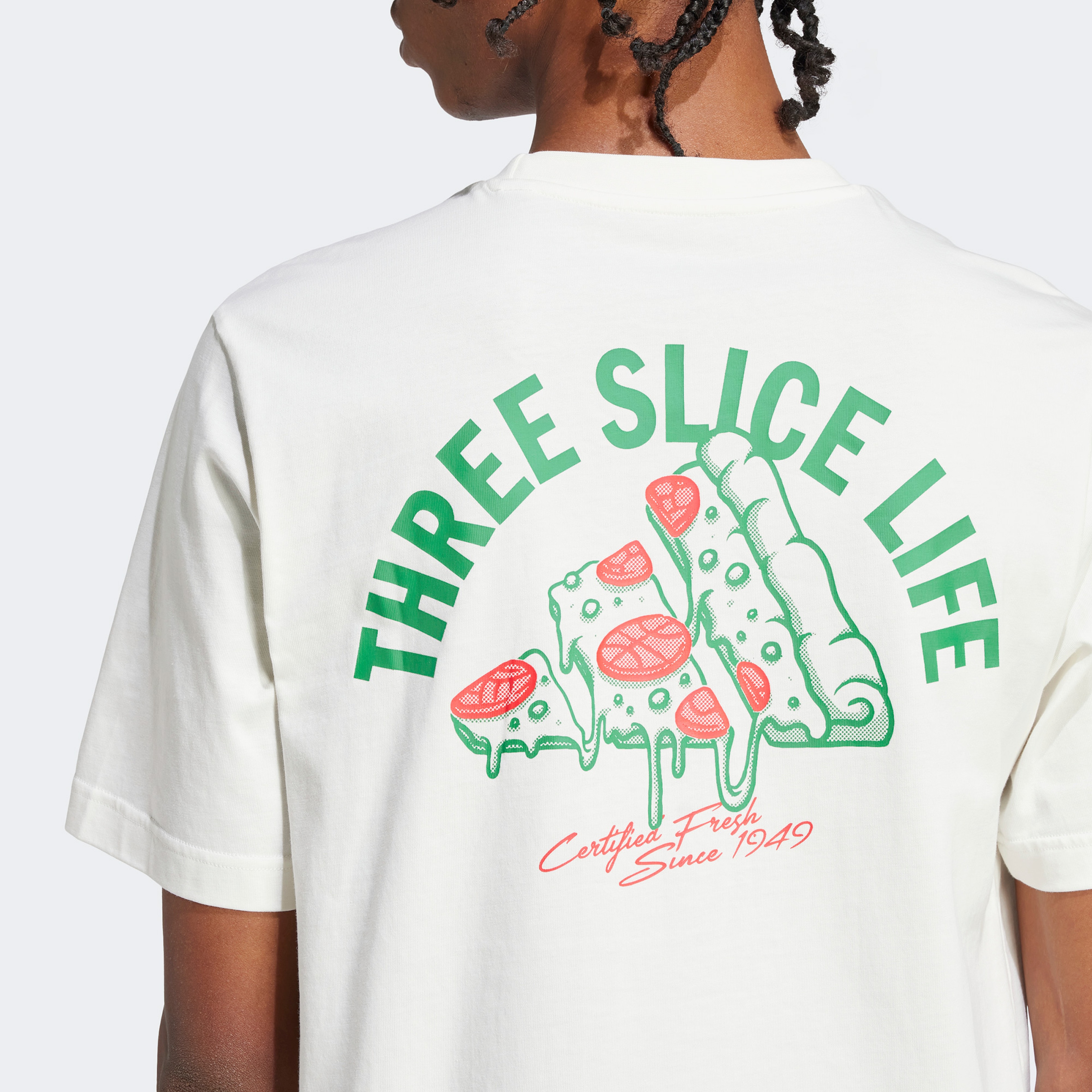 adidas L Pizza Erkek Beyaz T-Shirt