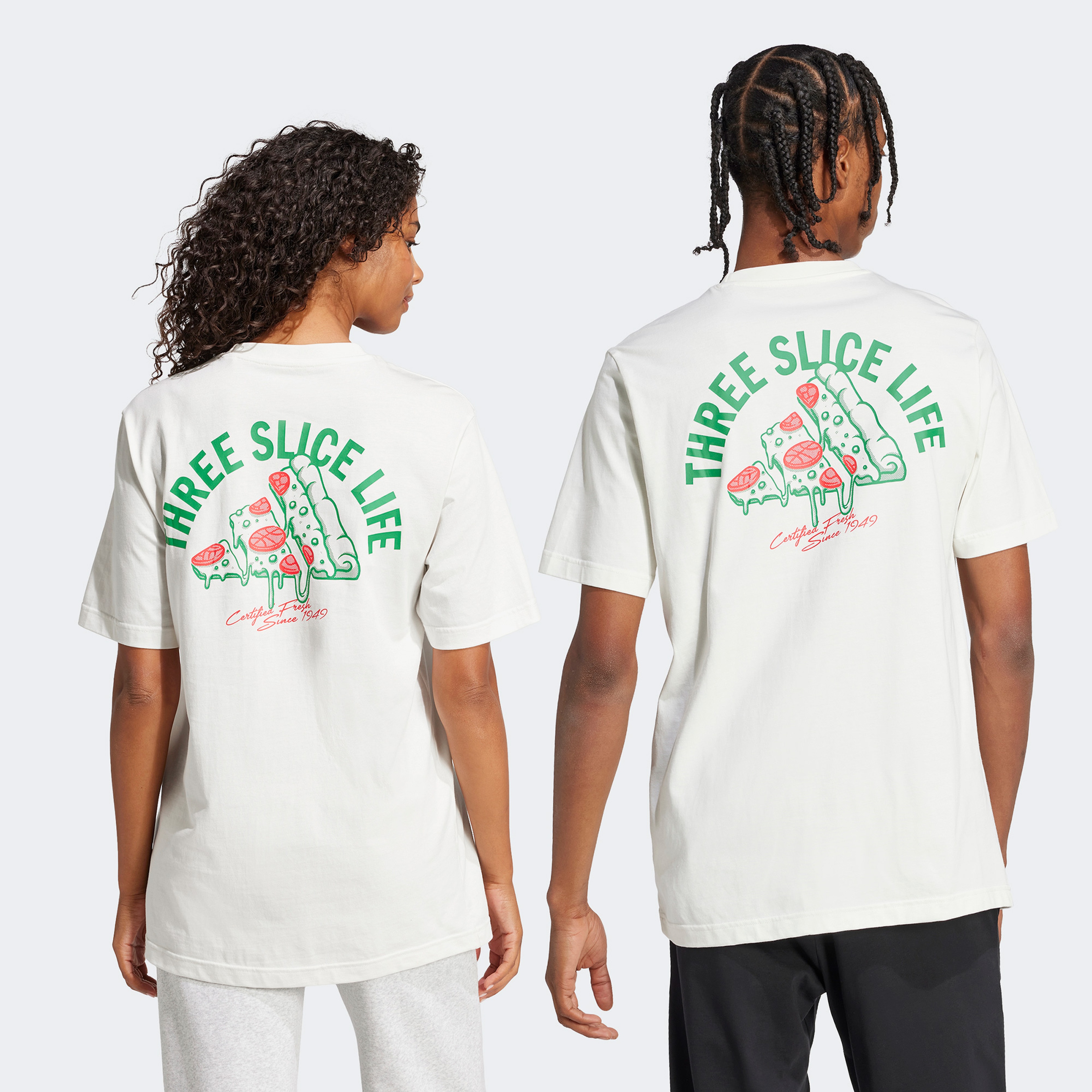 adidas L Pizza Erkek Beyaz T-Shirt