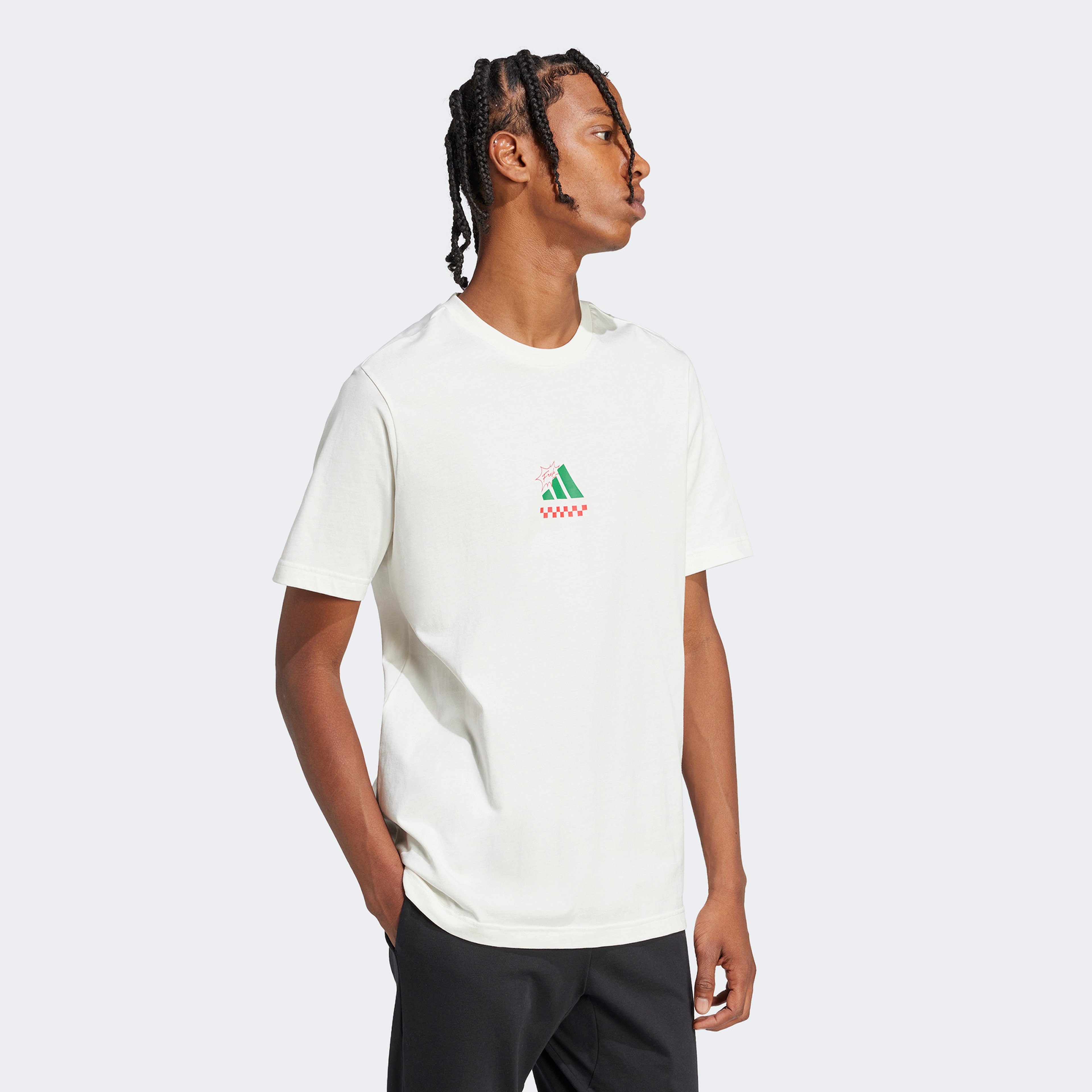 adidas L Pizza Erkek Beyaz T-Shirt