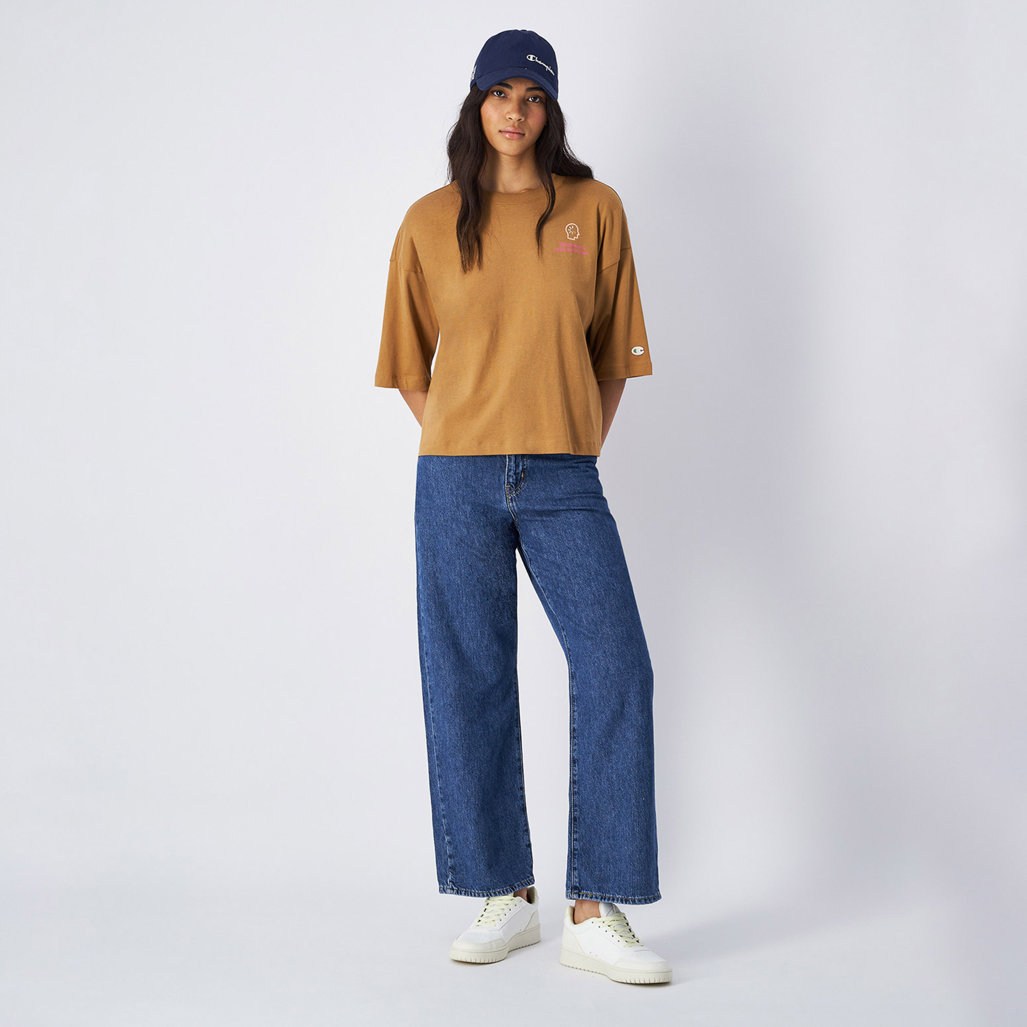 Champion Eco Future Cuffed Kadın Kahverengi T-Shirt