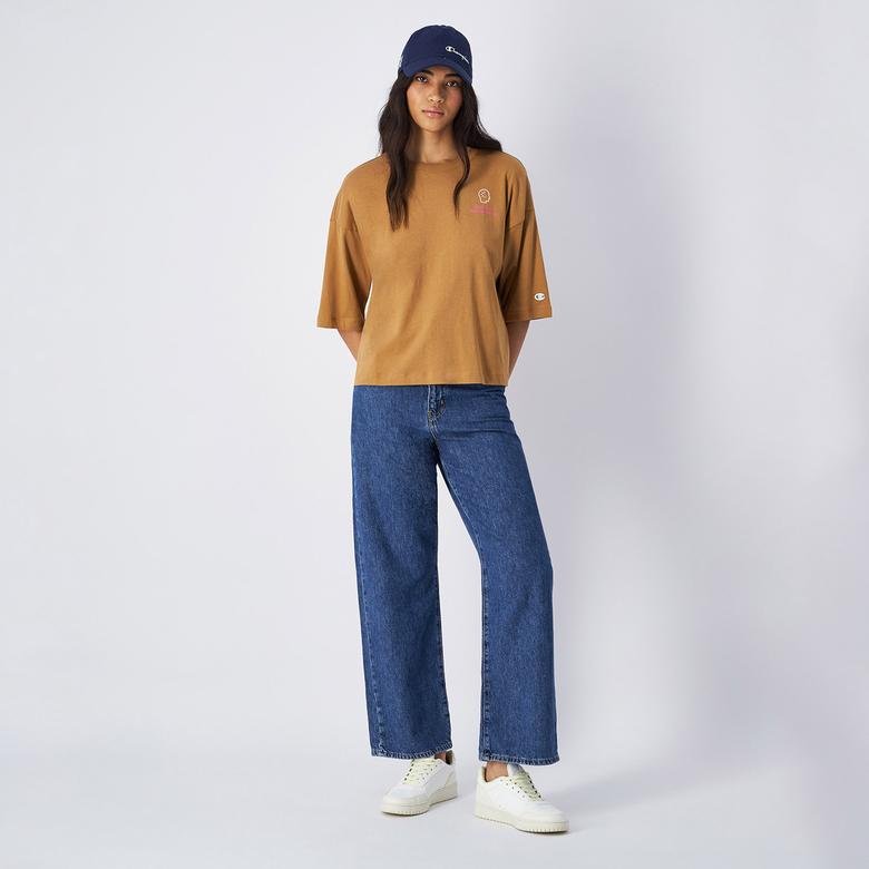 Champion Eco Future Cuffed Kadın Kahverengi T-Shirt