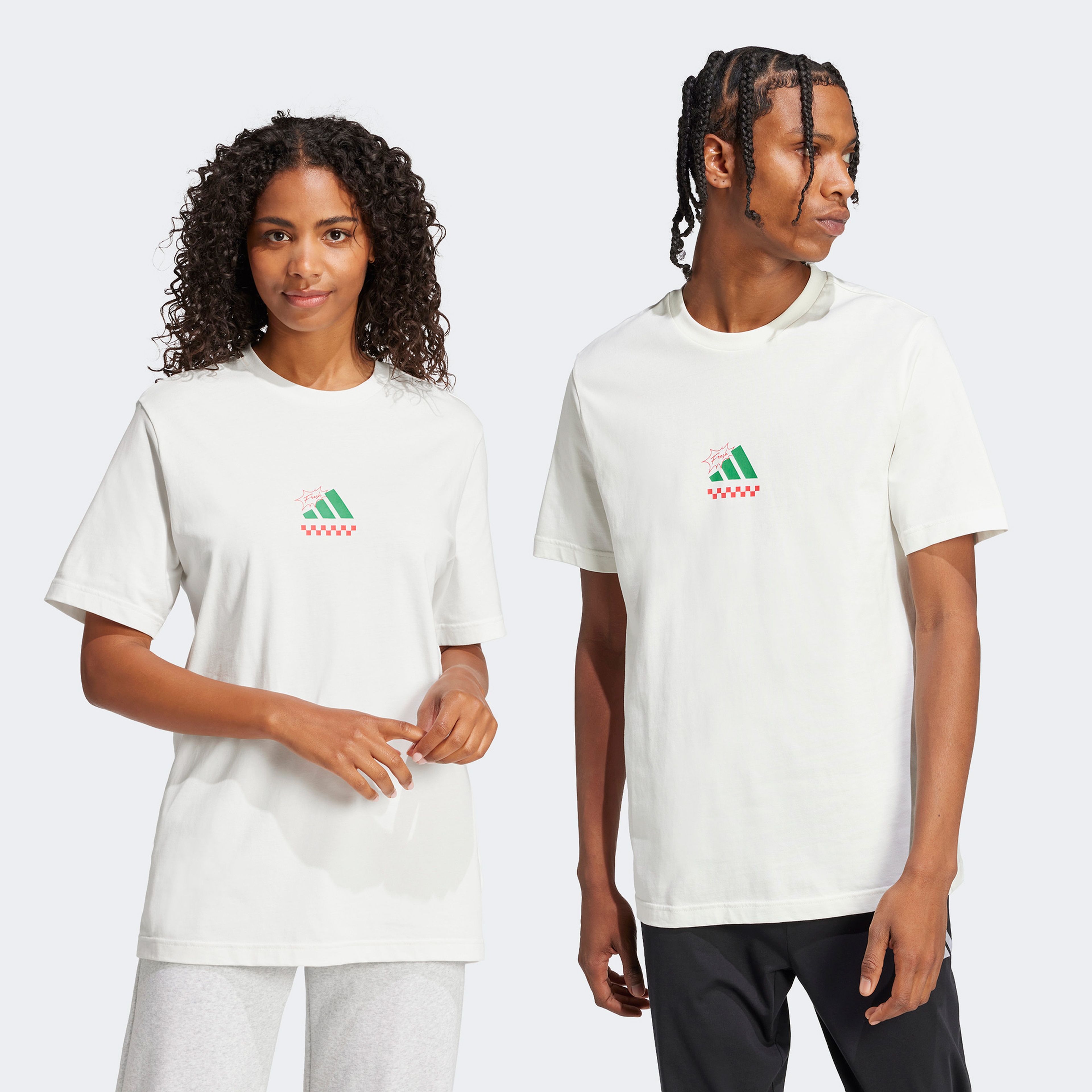 adidas L Pizza Erkek Beyaz T-Shirt
