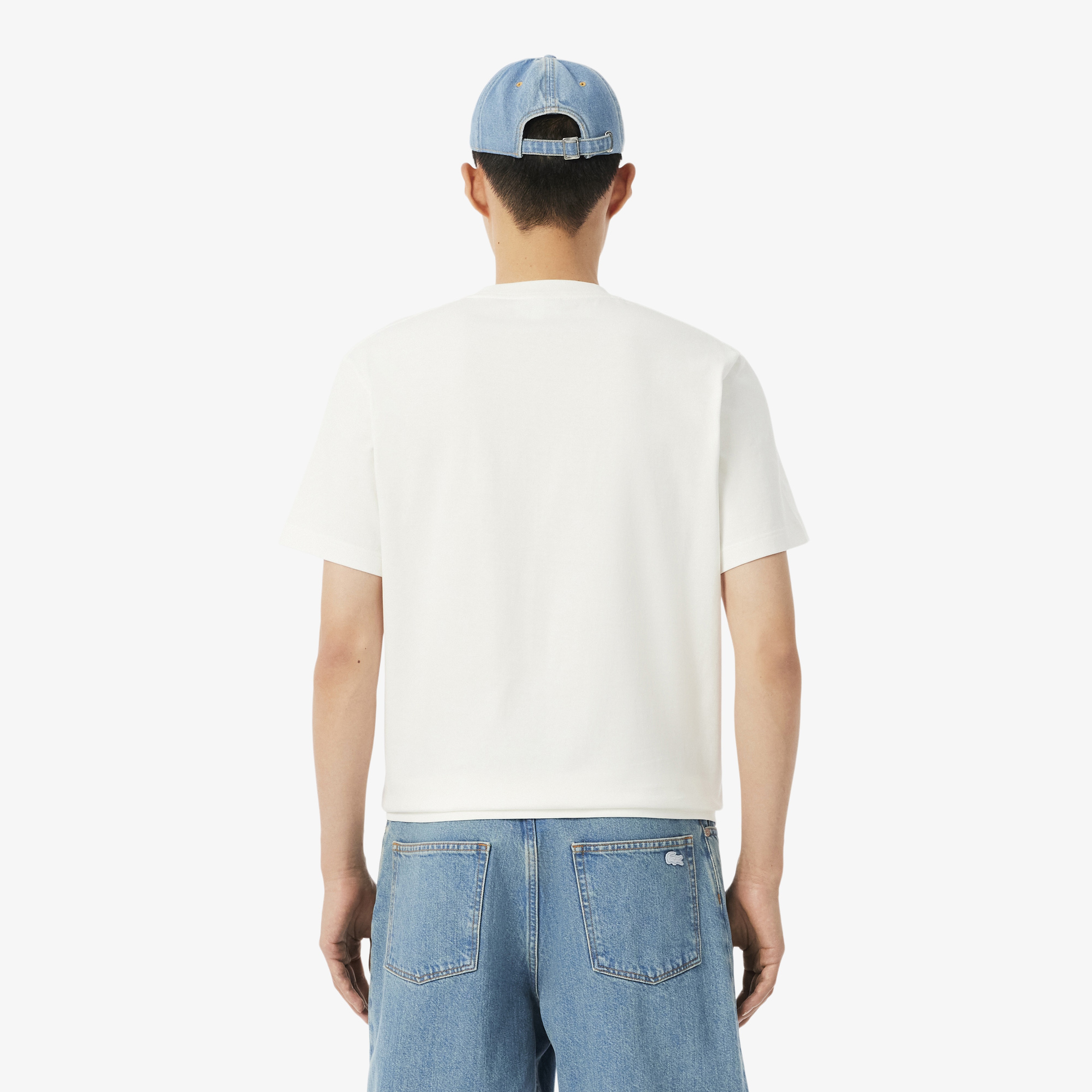 Lacoste Erkek Classic Fit Bisiklet Yaka Beyaz T-Shirt