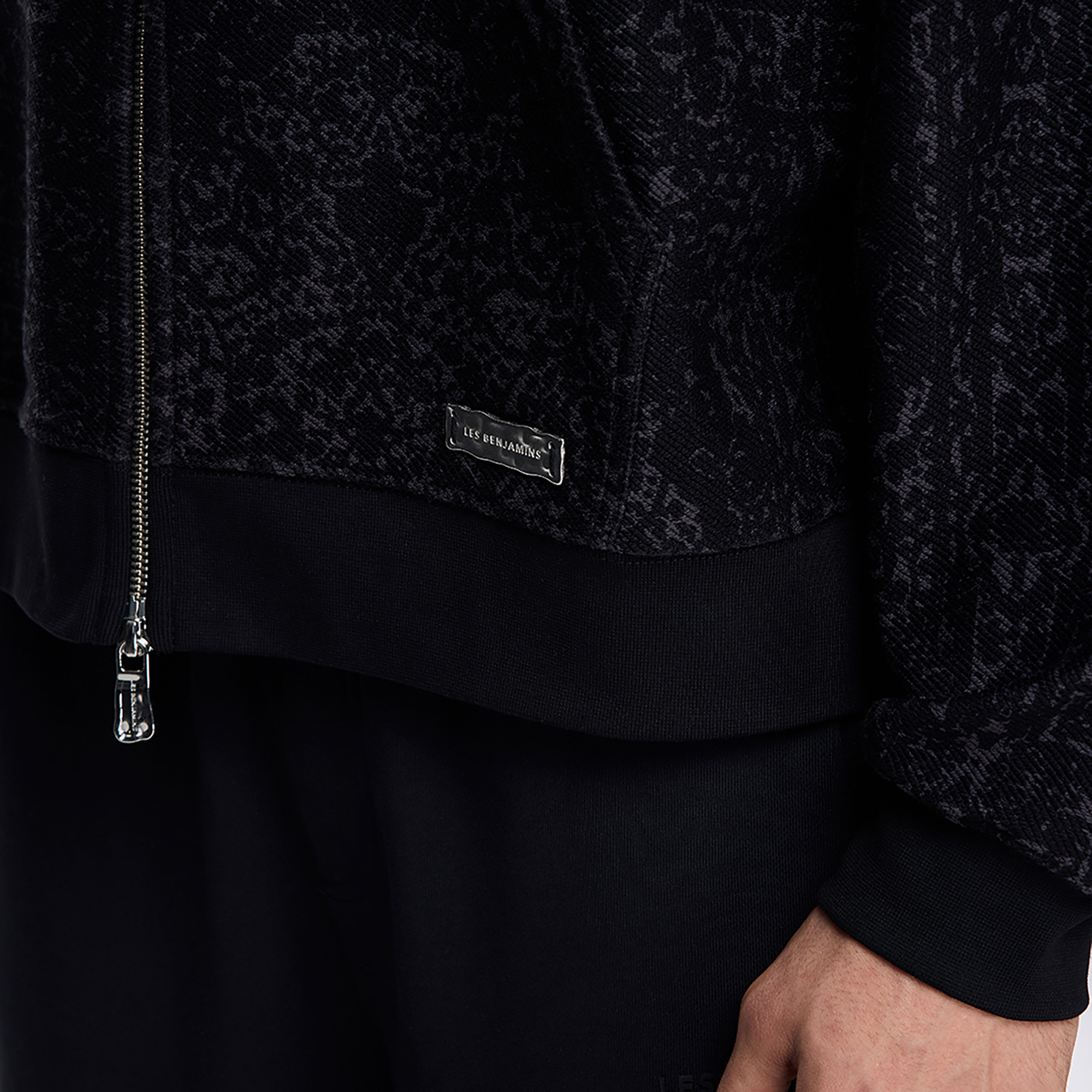 Les Benjamins Classic Full Zipped Erkek Siyah Sweatshirt