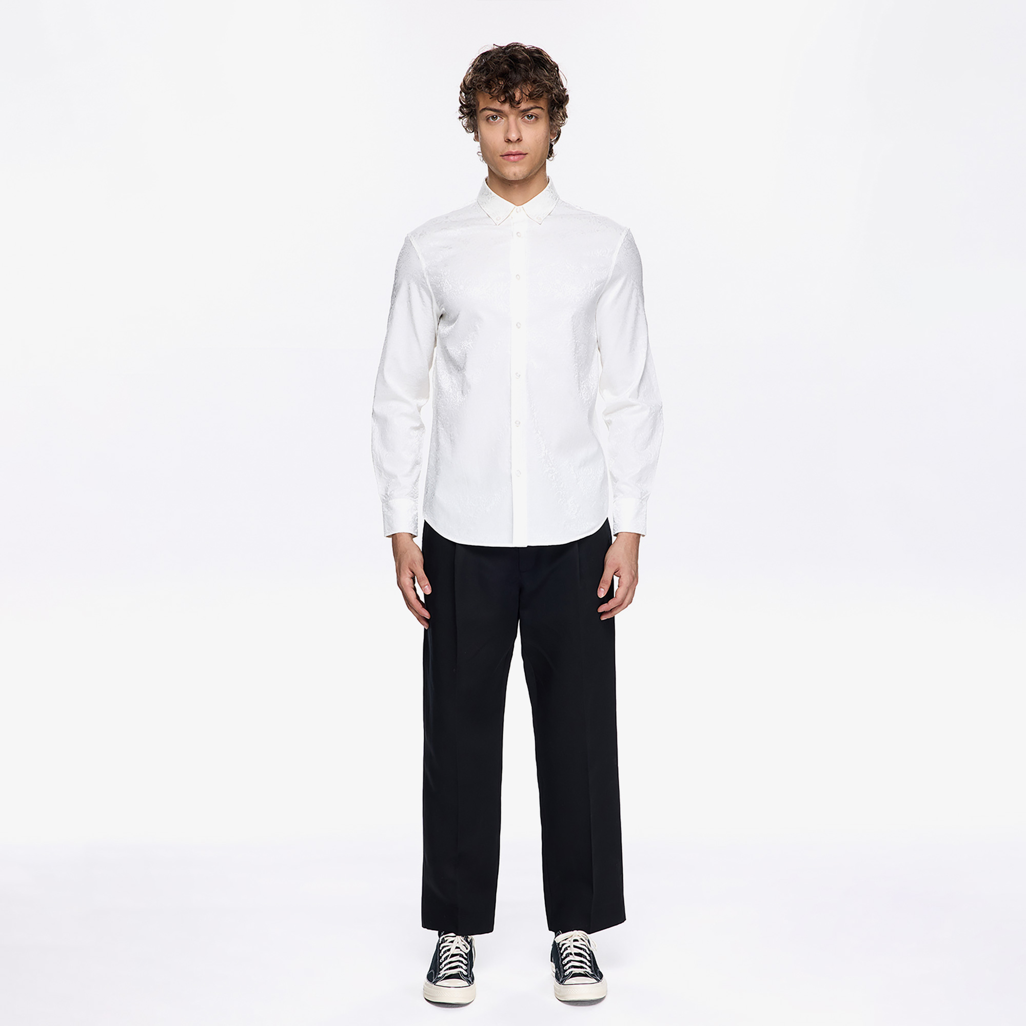 Les Benjamins Classic Unisex Beyaz Gömlek