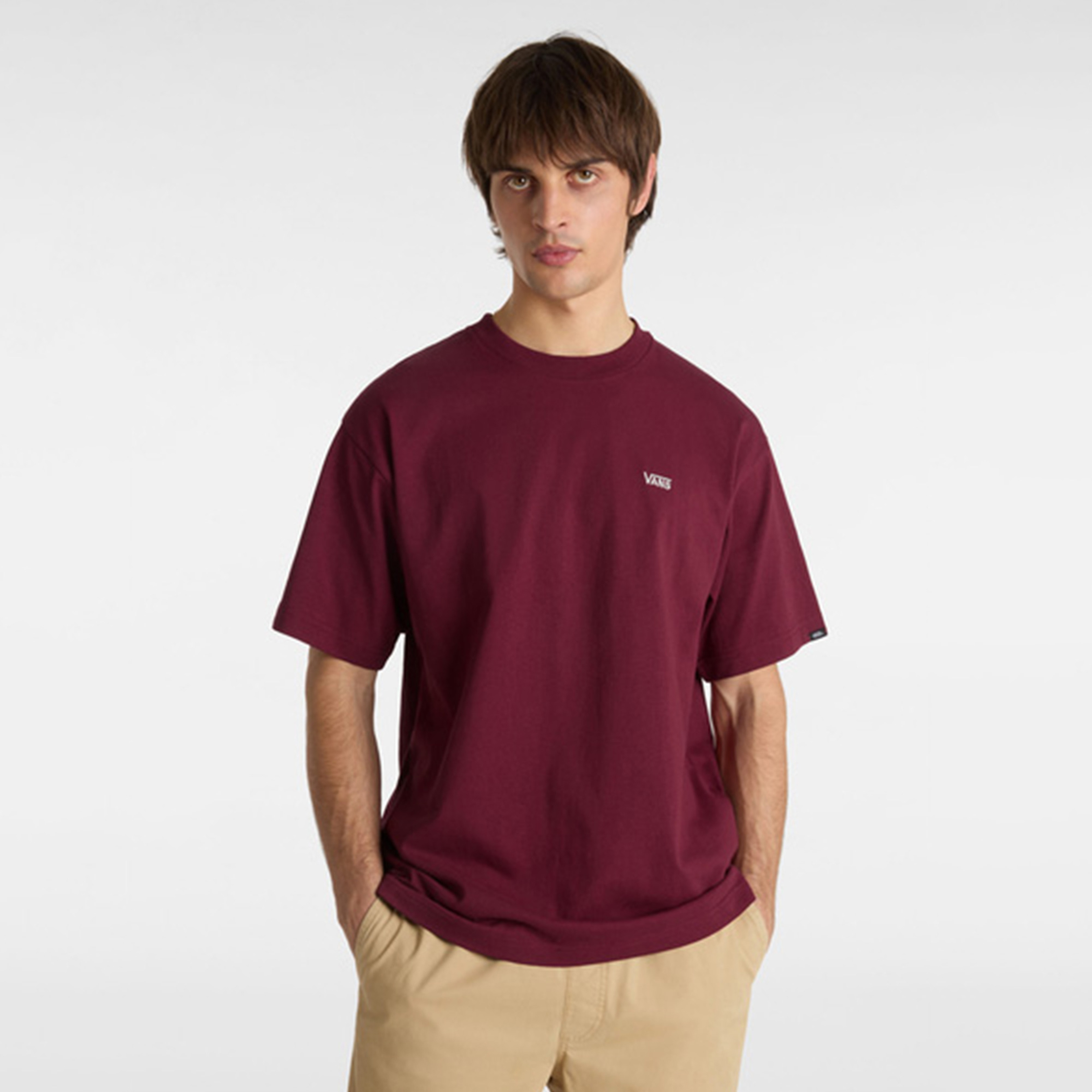 Vans Left Chest ii Loose Ss Erkek Bordo T-Shirt