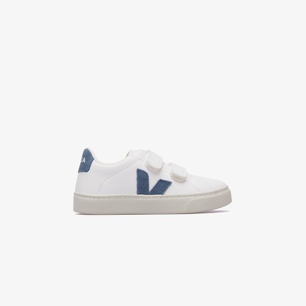 Veja Logo Patch Cırt Cırt Bantlı Çocuk Beyaz Sneaker
