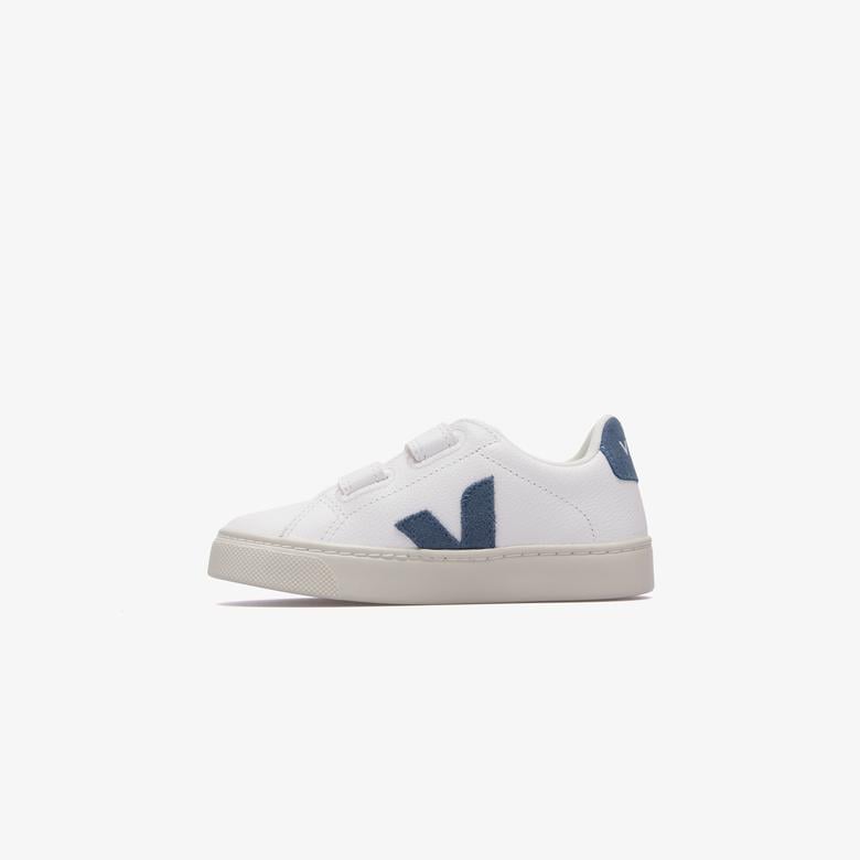 Veja Logo Patch Cırt Cırt Bantlı Çocuk Beyaz Sneaker