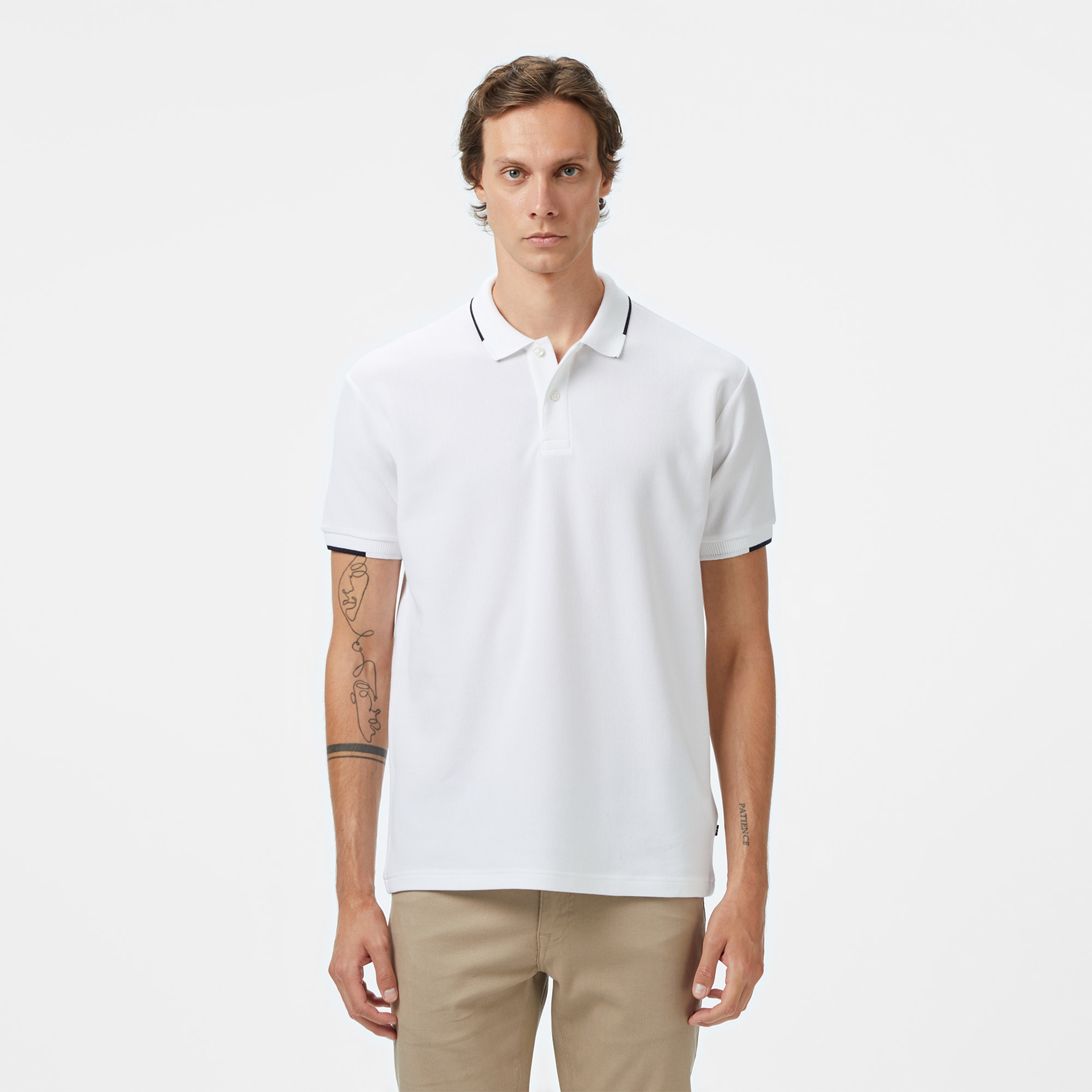 Nautica Erkek Beyaz Classic Fit Polo