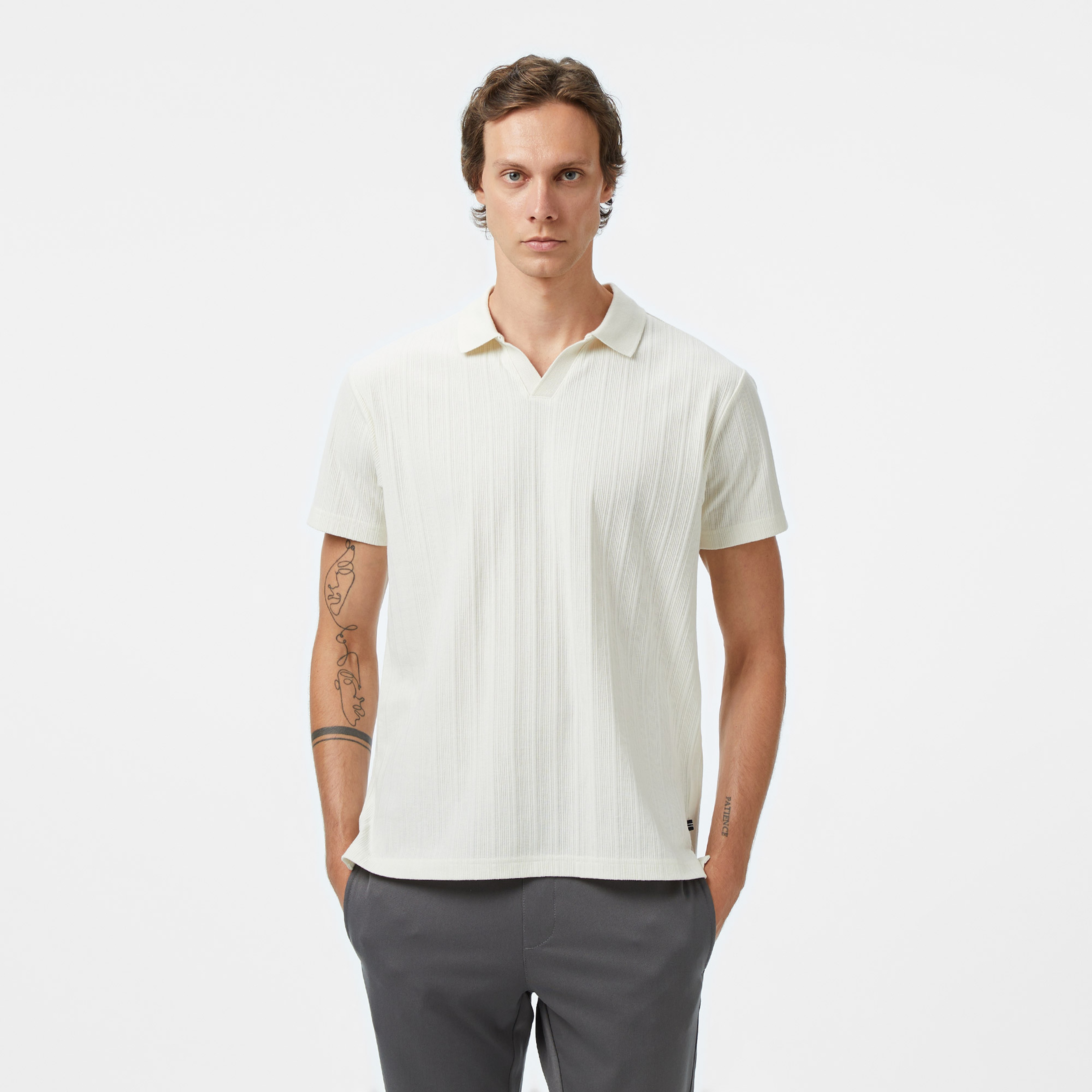 Nautica Erkek Ekru Classic Fit Polo