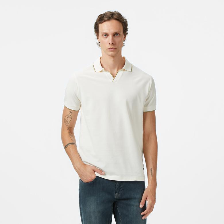 Nautica Erkek Ekru Classic Fit Polo
