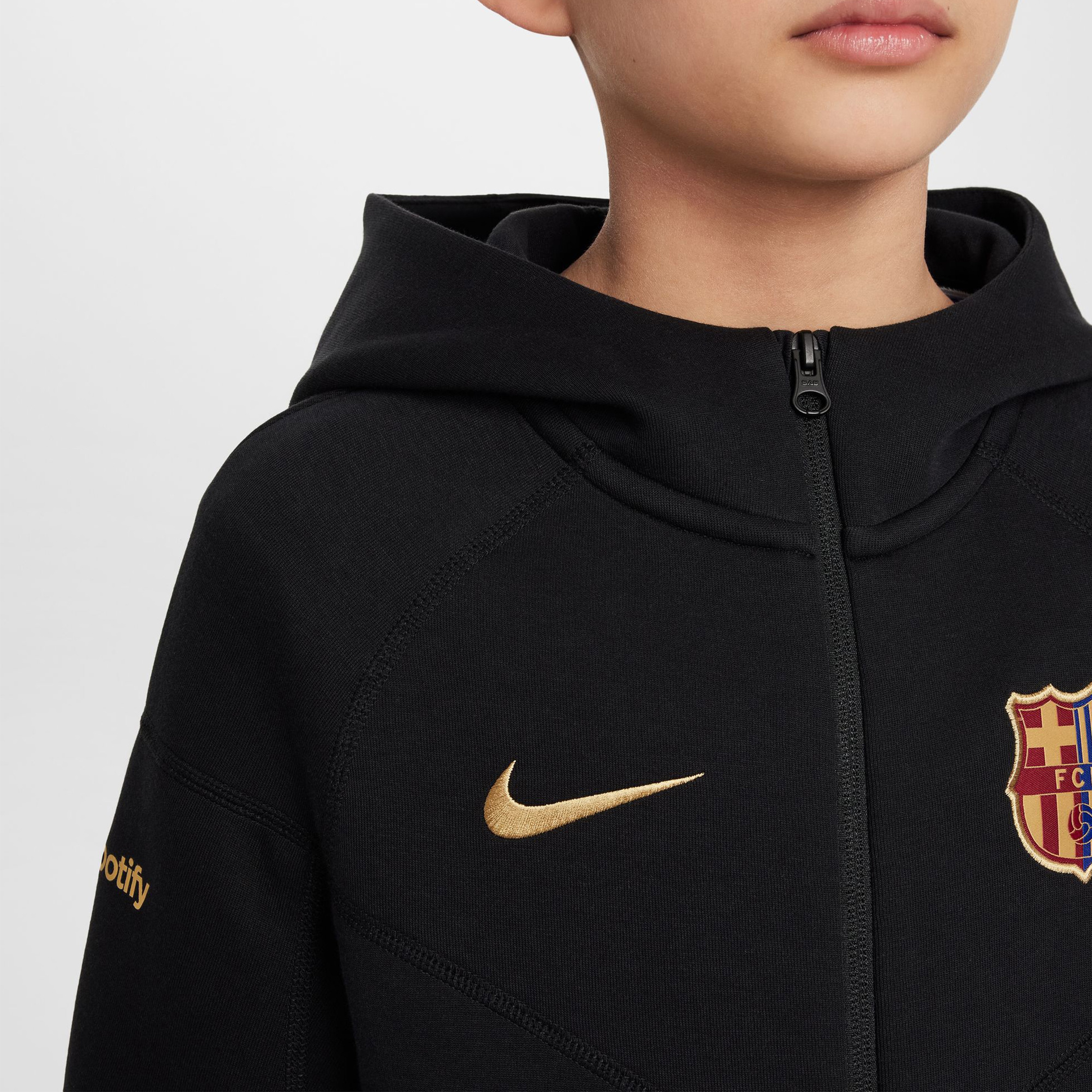 Nike FC Barcelona Tech Fleece Çocuk Siyah Futbol Sweatshirt