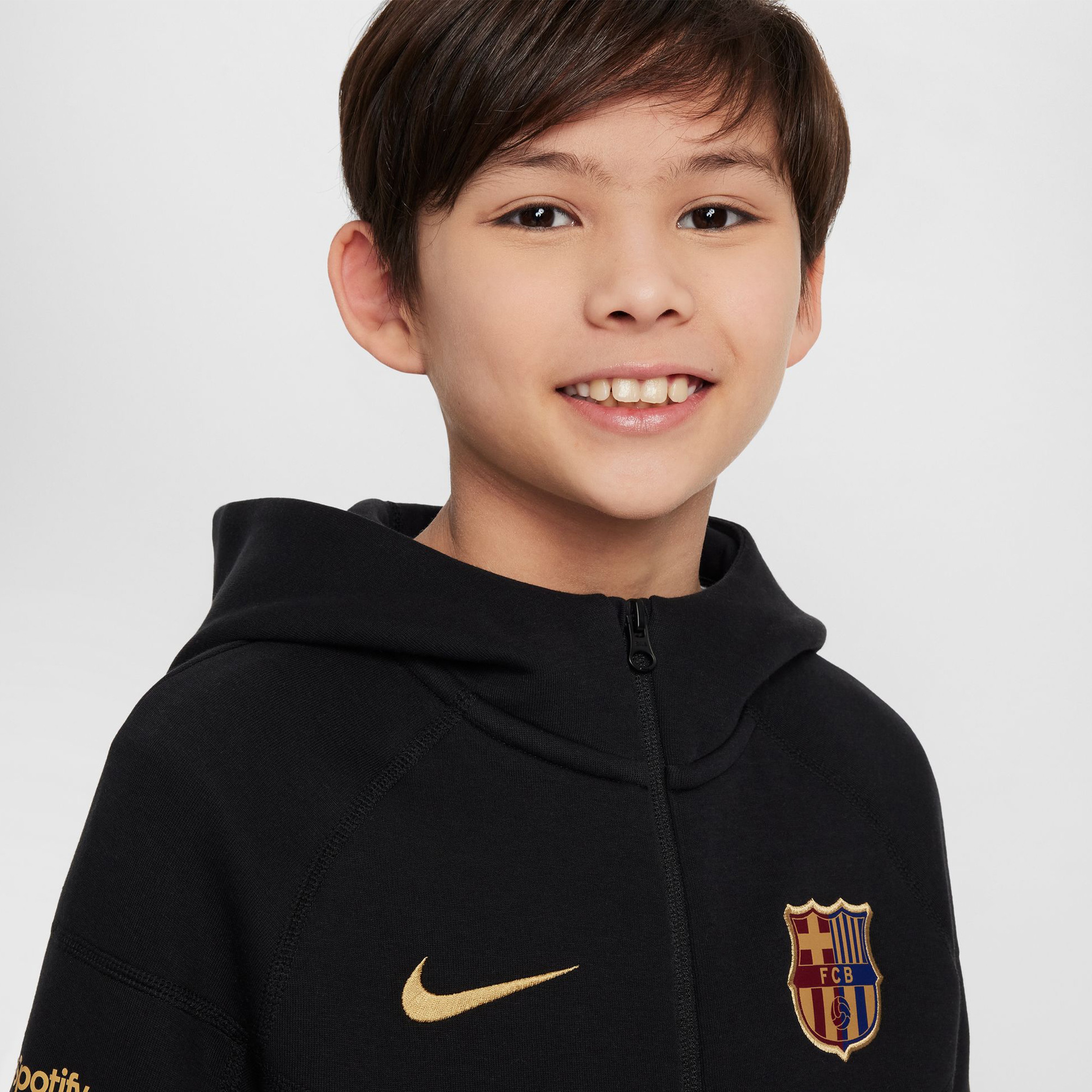 Nike FC Barcelona Tech Fleece Çocuk Siyah Futbol Sweatshirt