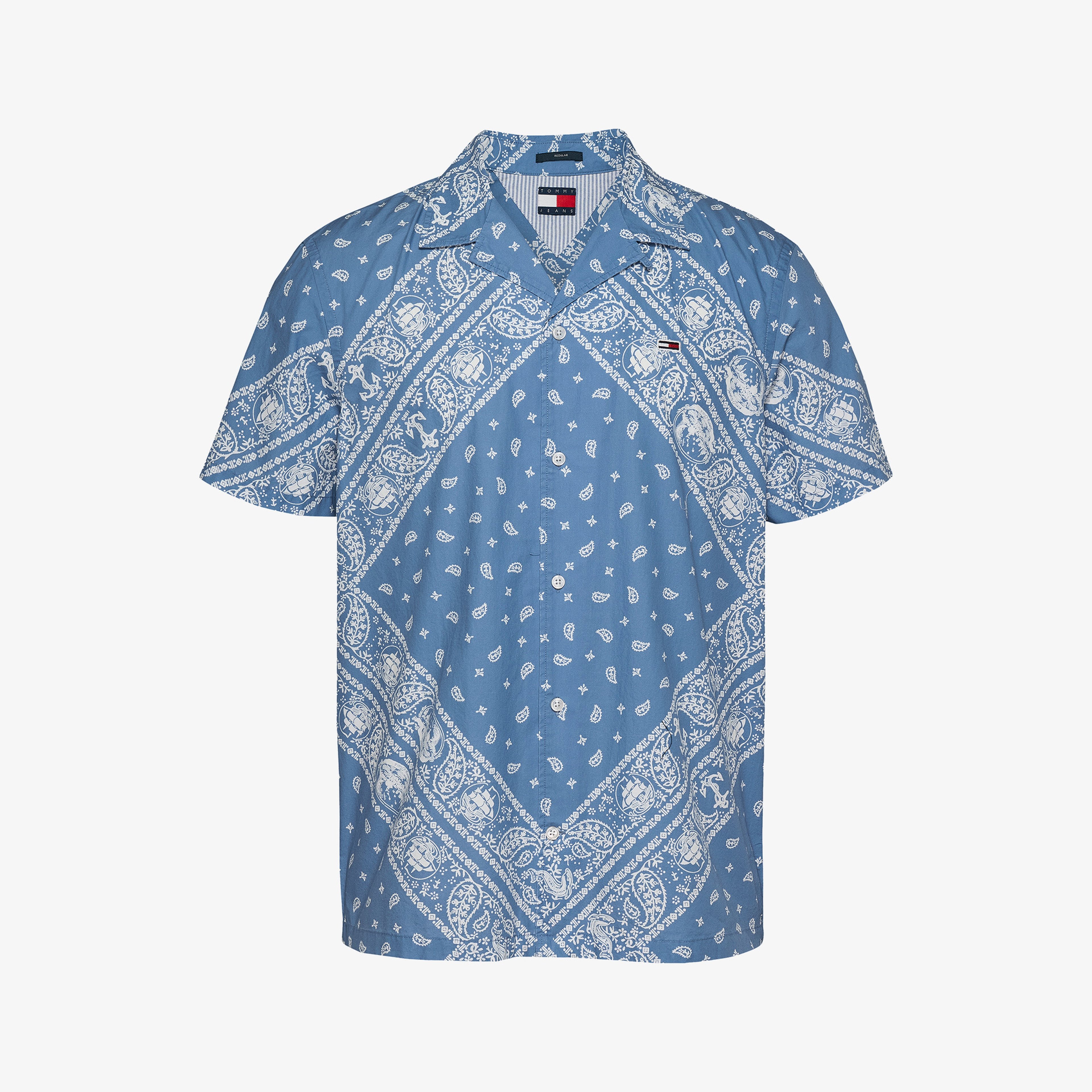 Tommy Jeans Regular Aop Erkek Mavi Gömlek