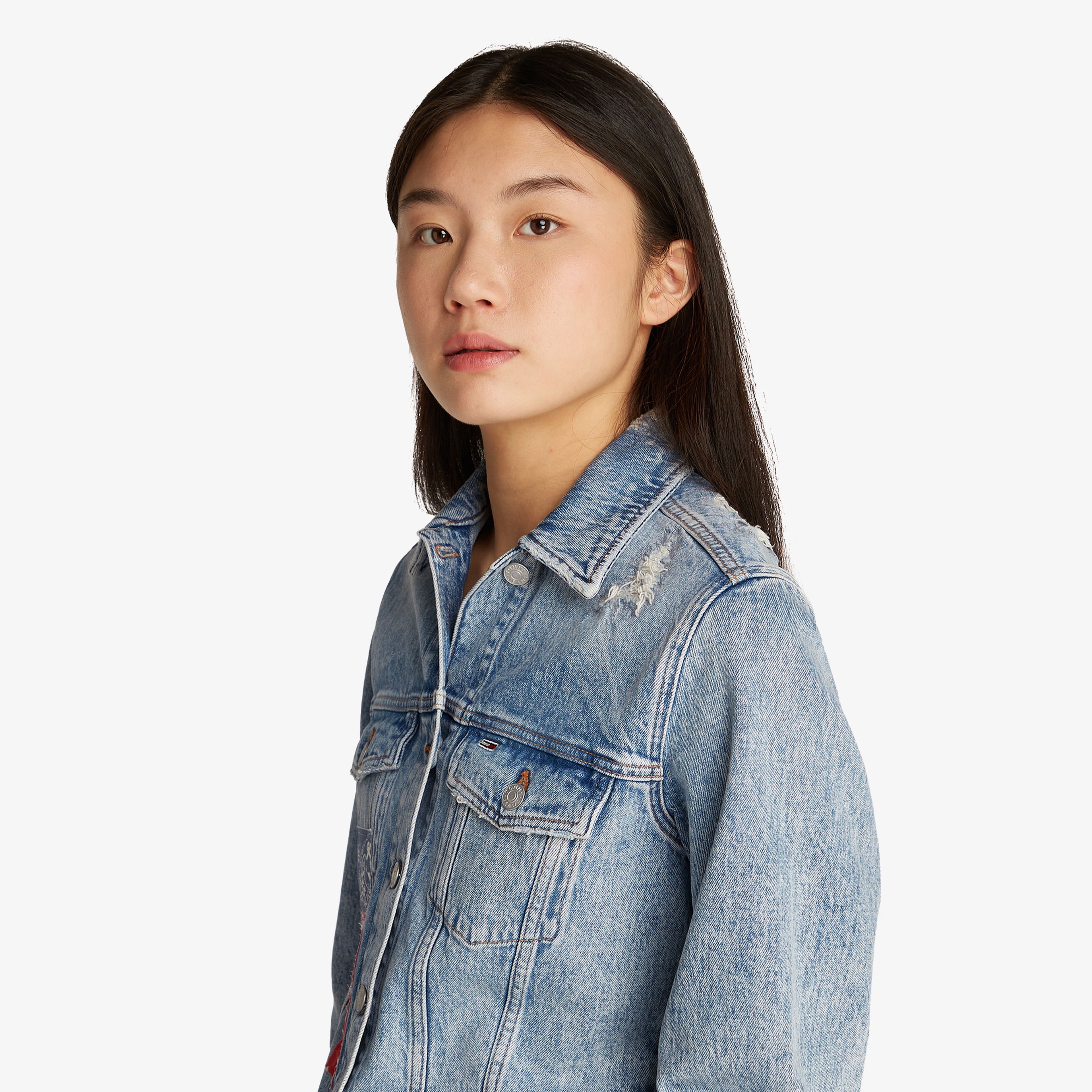 Tommy Jeans Classic Trucker Kadın Denim Mavi Ceket