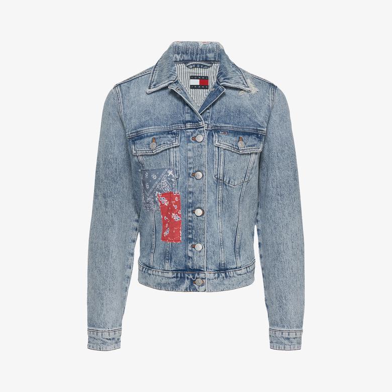Tommy Jeans Classic Trucker Kadın Denim Mavi Ceket