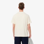 Erkek Classic Fit Bisiklet Yaka Krem T-Shirt