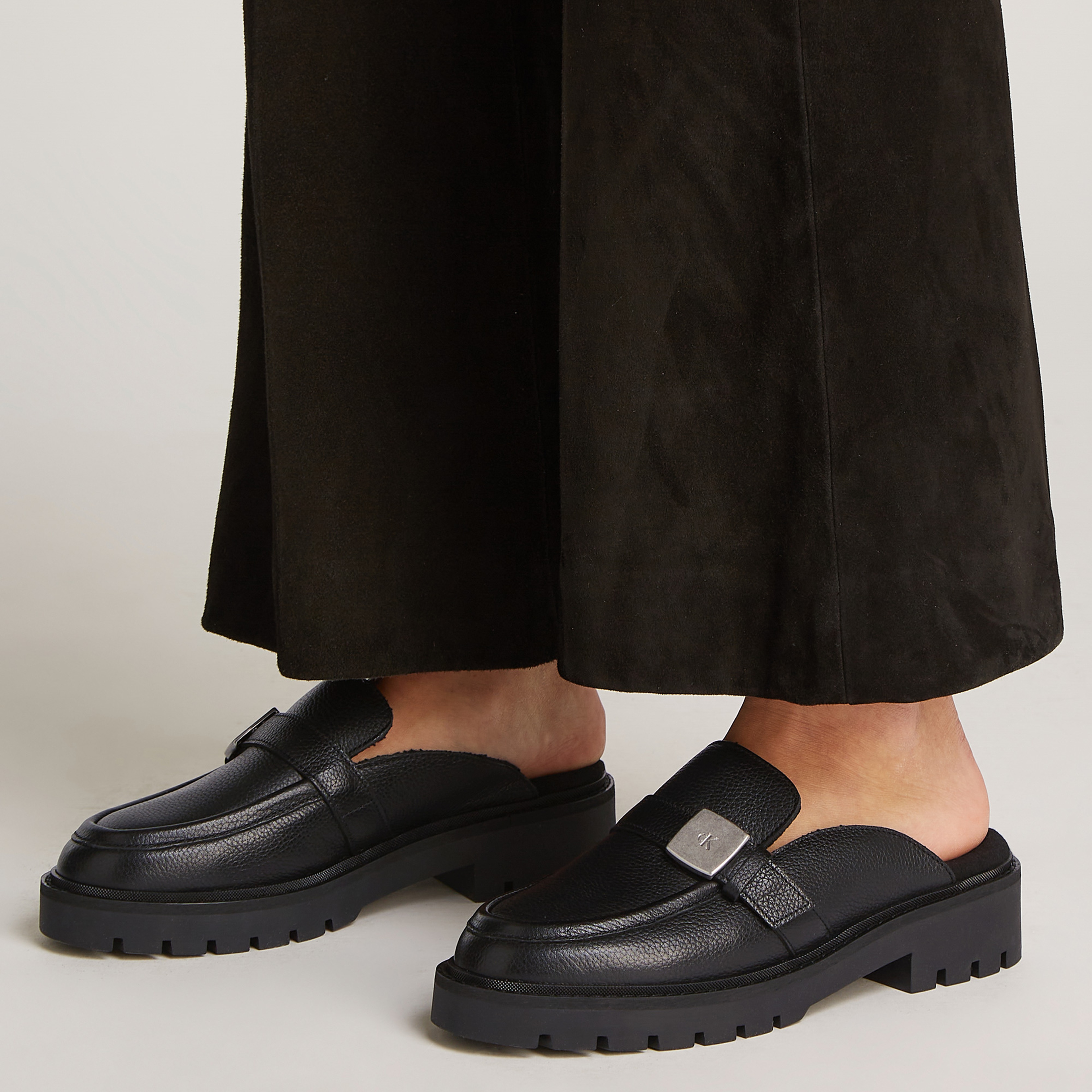 Calvin Klein Flatform Slipon Mg Lth Kadın Siyah Günlük Ayakkabı