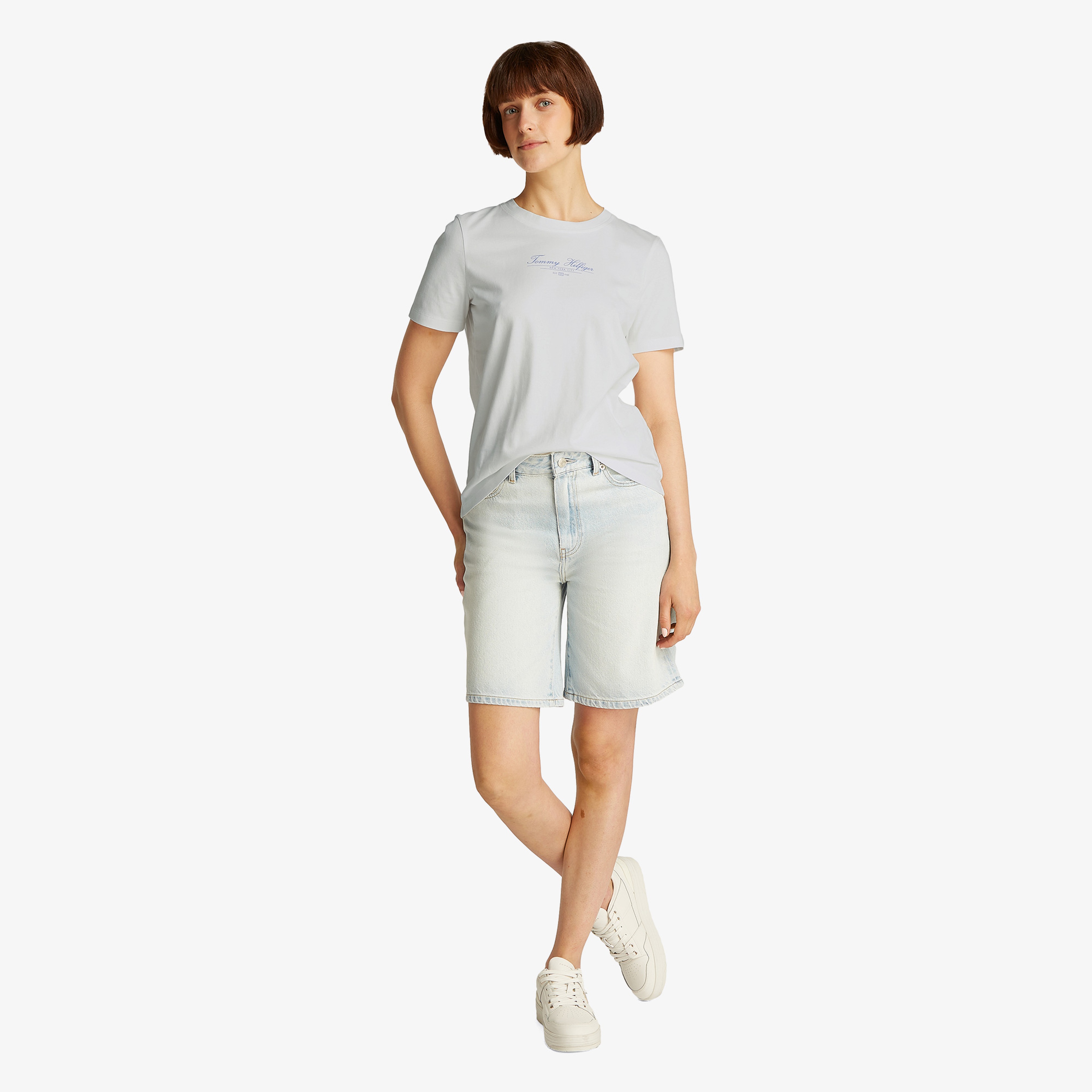 Tommy Hilfiger Kadın Beyaz T-Shirt