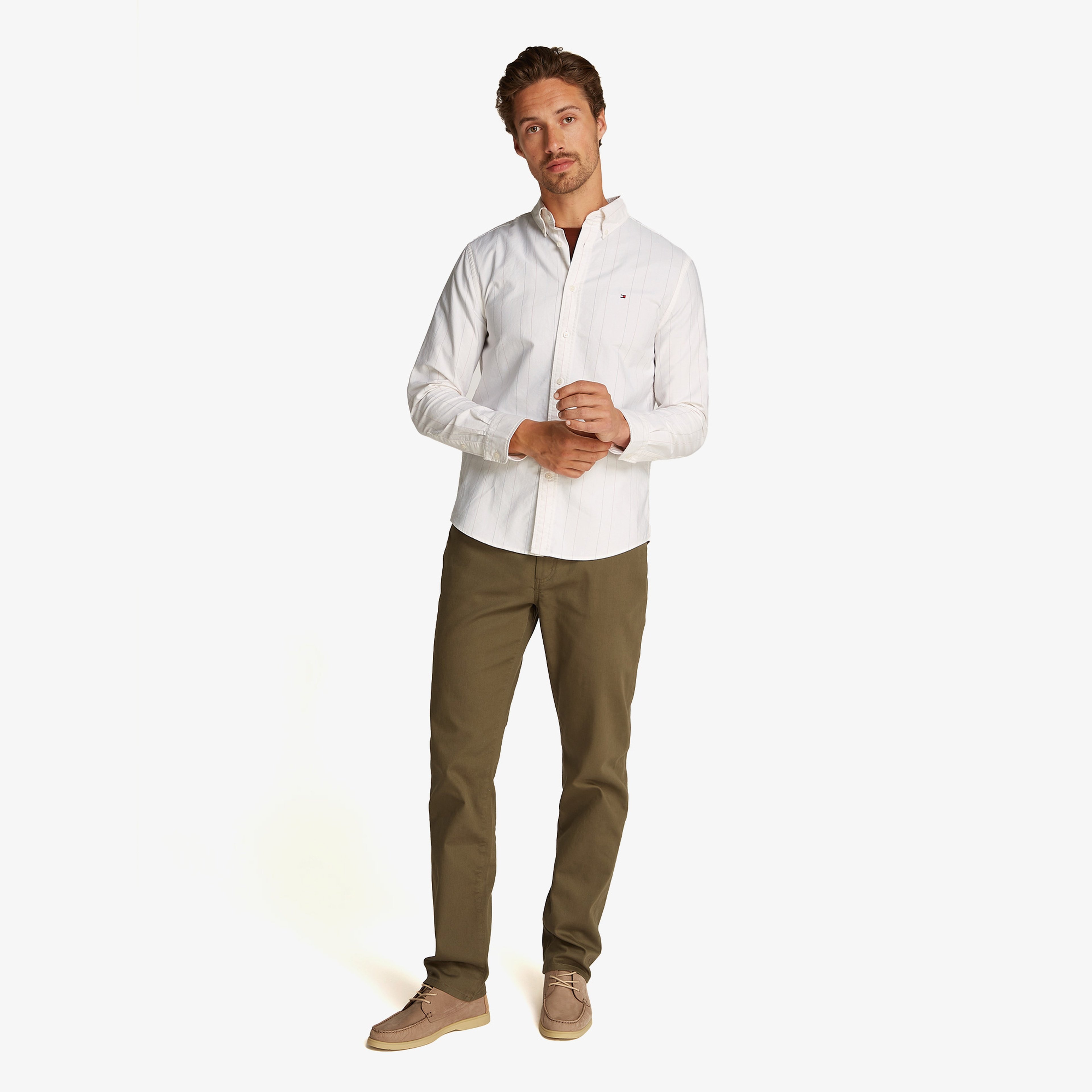 Tommy Hilfiger Heritage Oxford Fine Stp Erkek Beyaz Gömlek