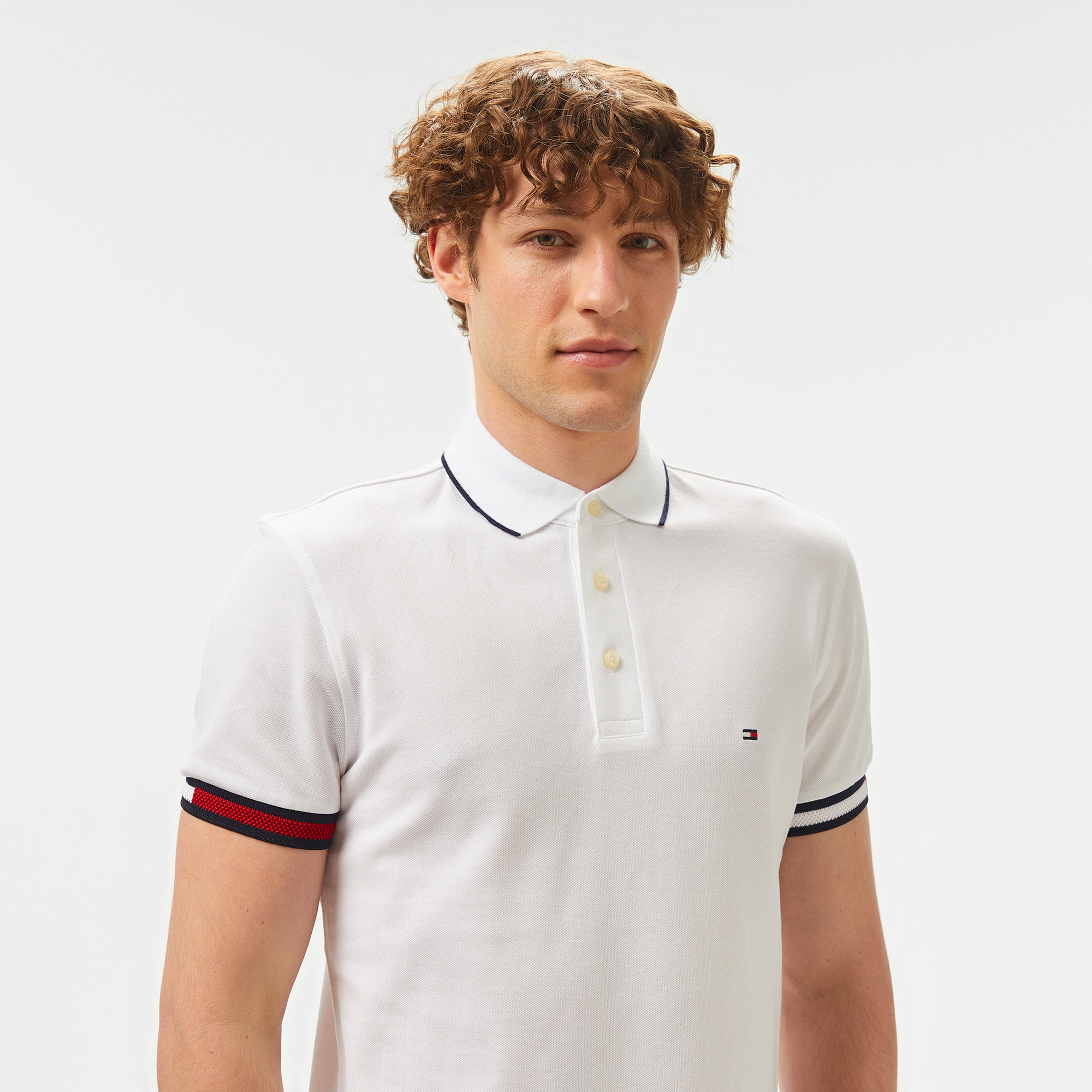 Tommy Hilfiger Erkek Beyaz Polo