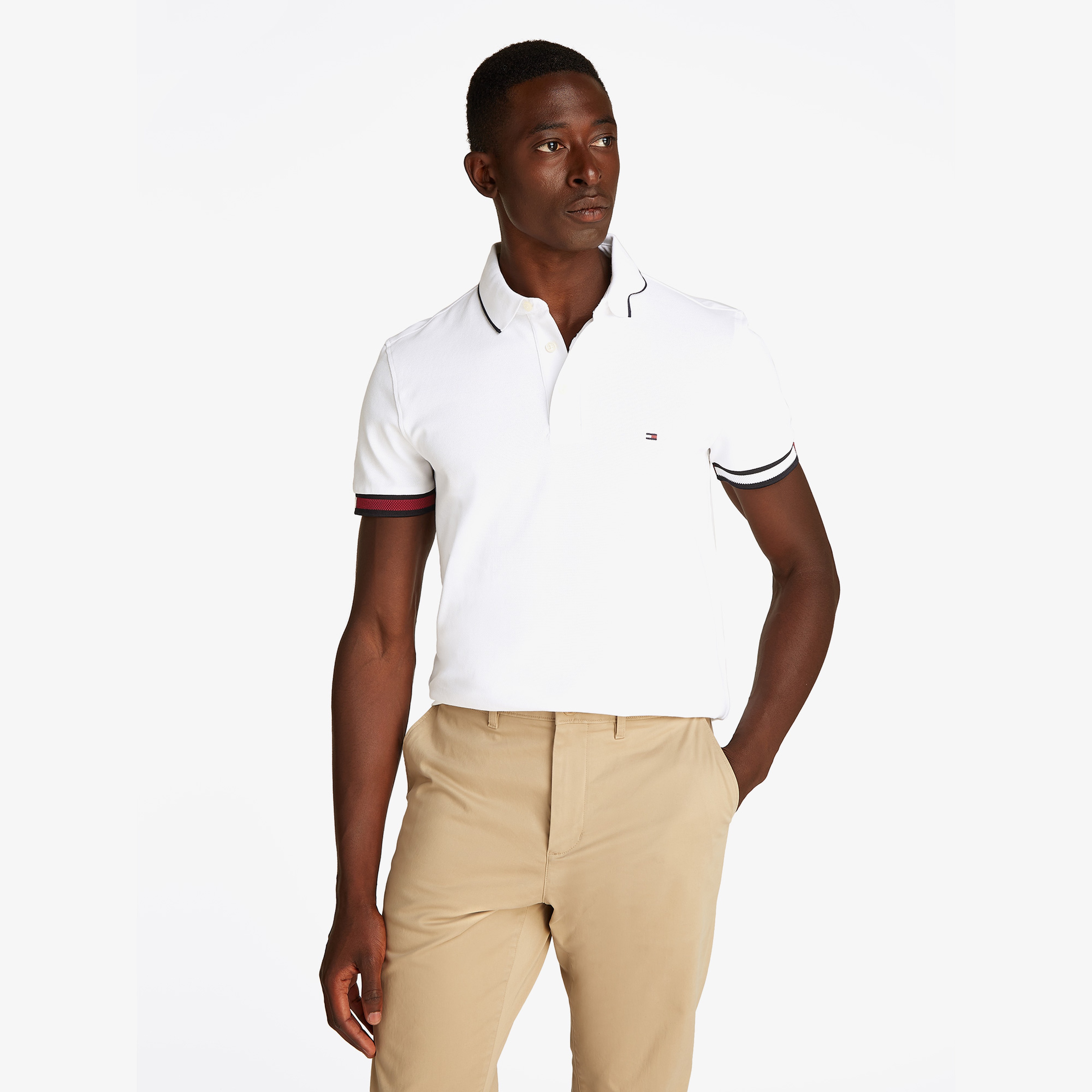 Tommy Hilfiger Erkek Beyaz Polo