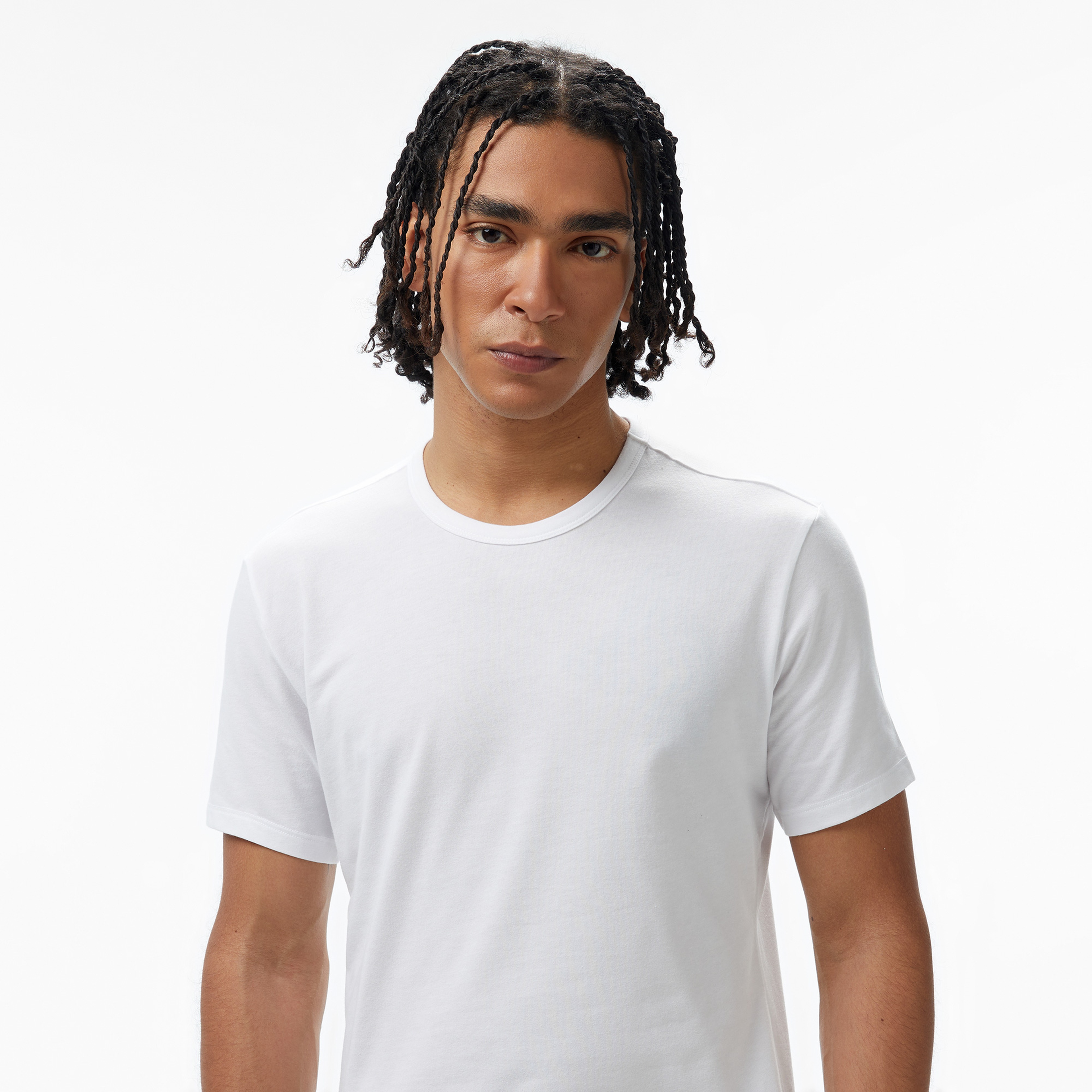 Calvin Klein S/S Crew Ne 3Pk Erkek Beyaz Boxer