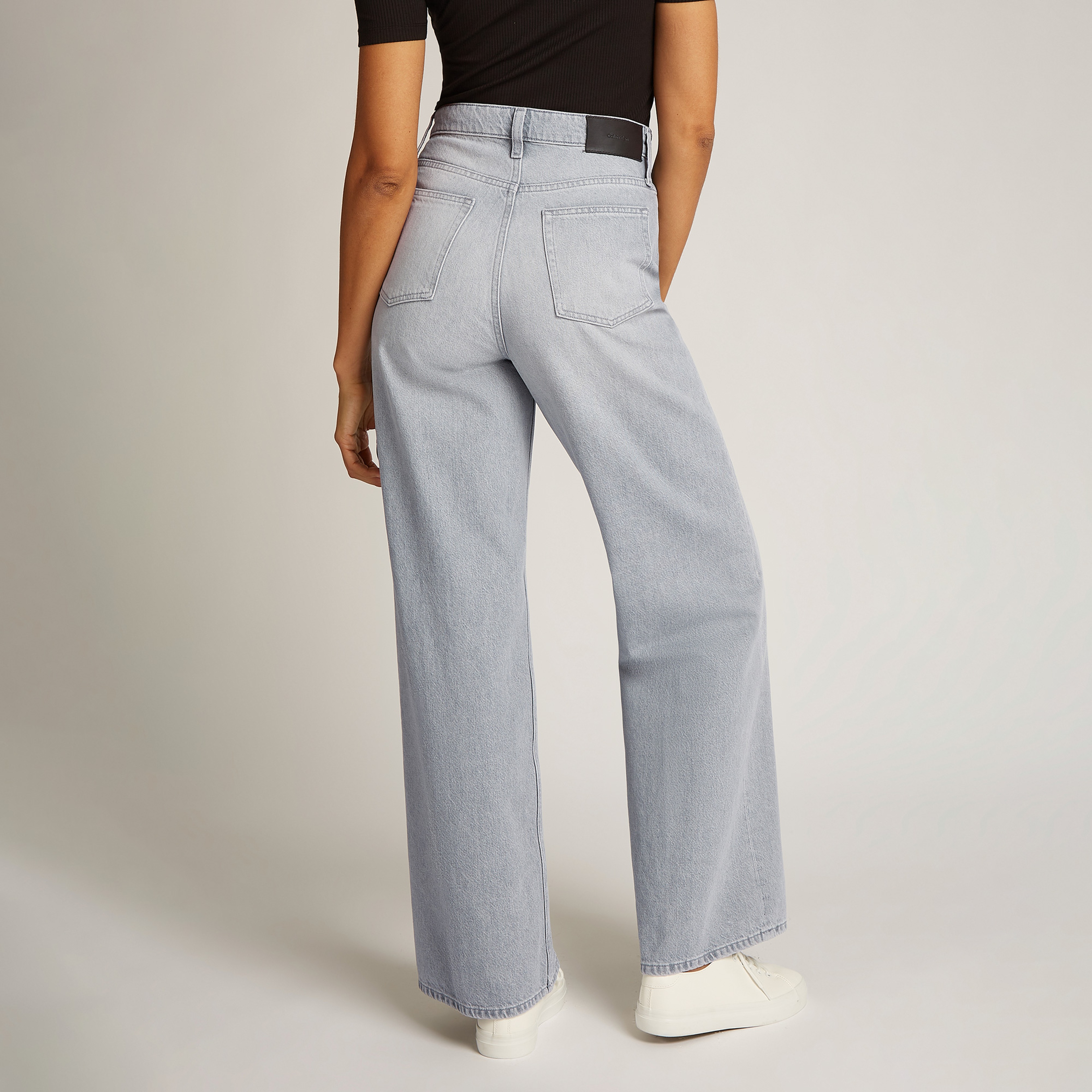 Calvin Klein Hr Wide - Mid Grey Kadın Lacivert Jean