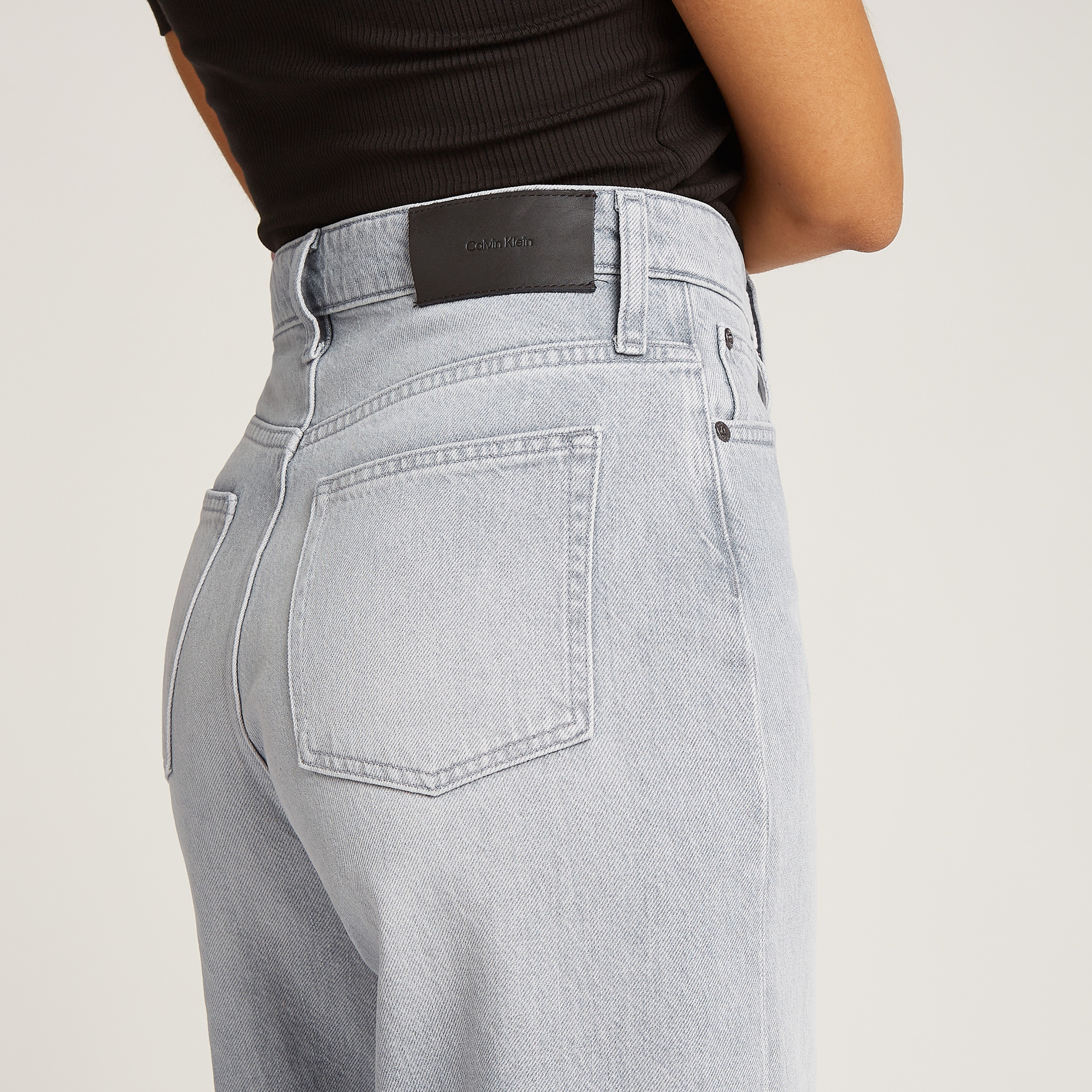 Calvin Klein Hr Wide - Mid Grey Kadın Lacivert Jean